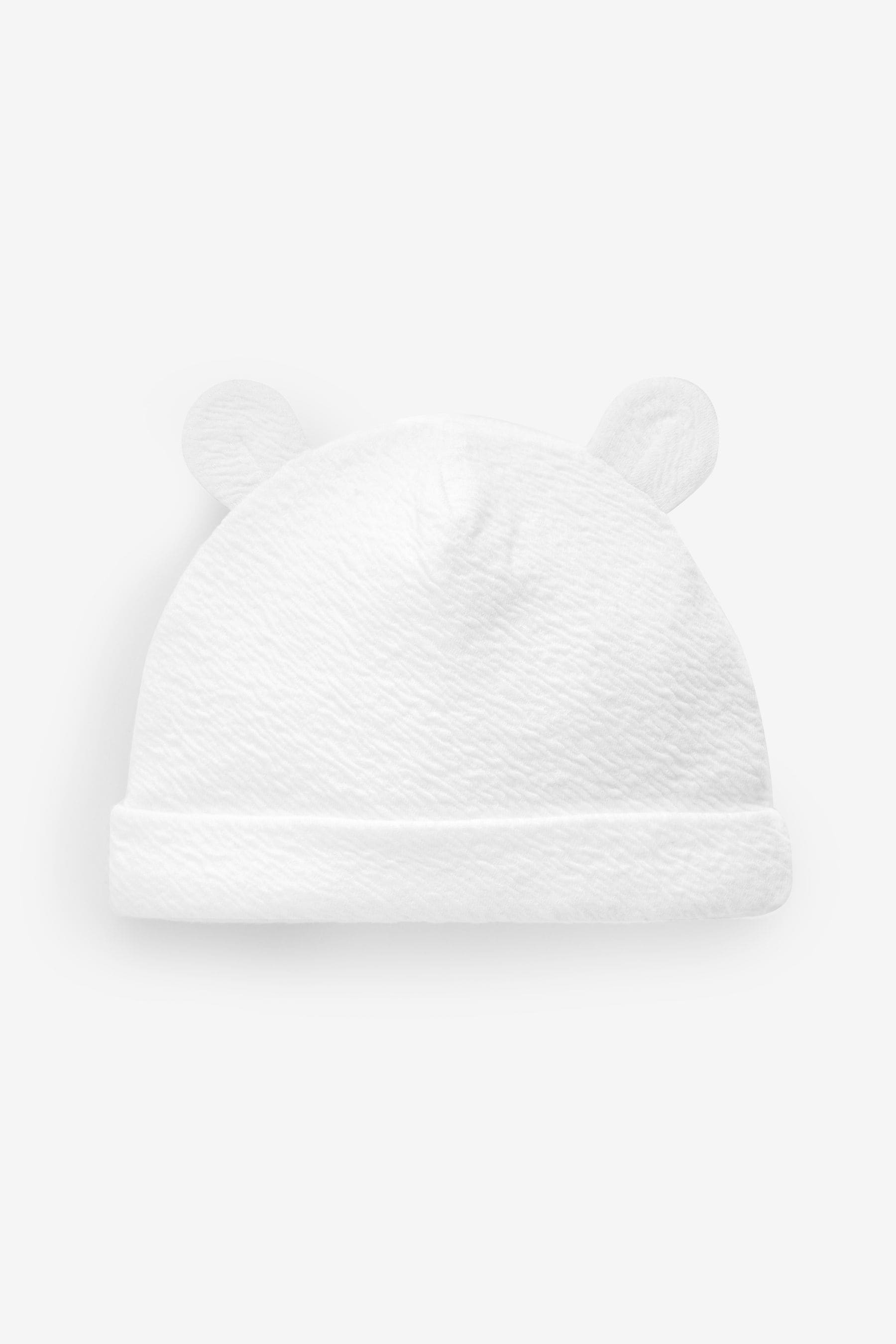 White Beanie Jersey Baby Hats 3 Pack (0-12mths)