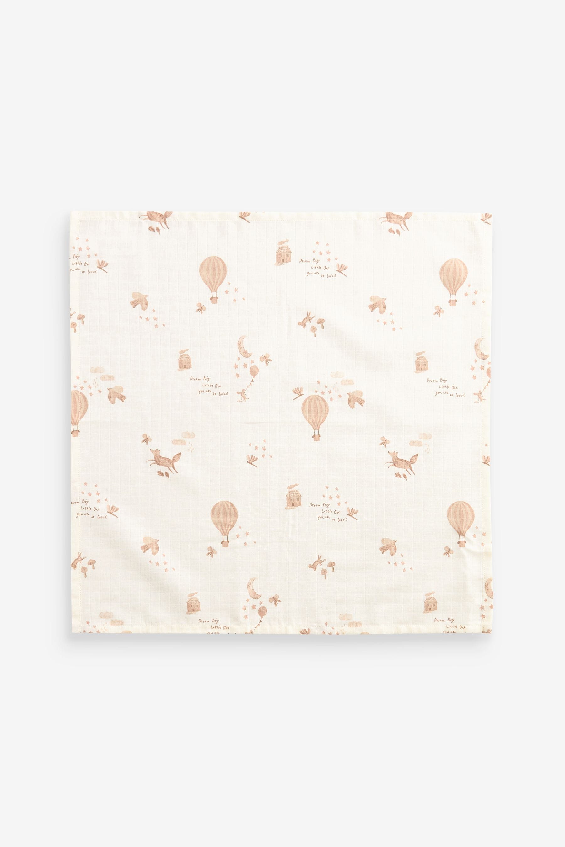 Hot Air Balloon Baby Muslin 100% Cotton Cloths 4 Pack