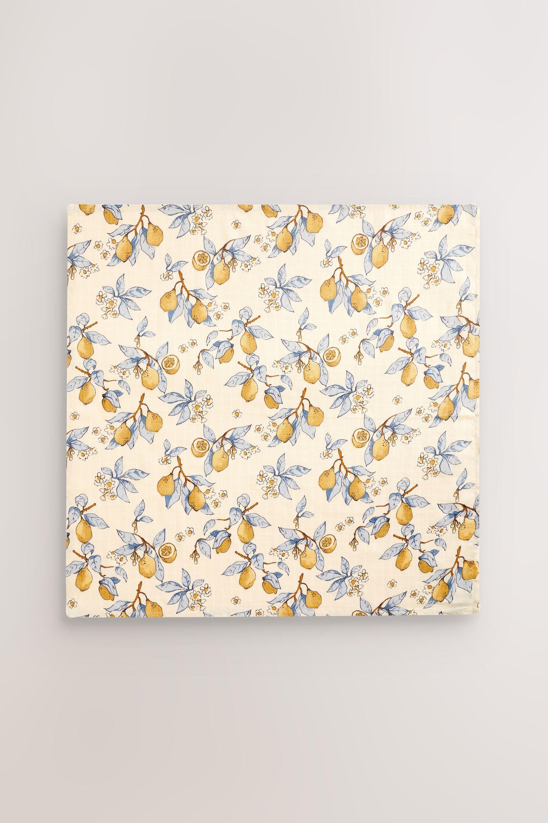 Lemon Floral Baby Muslin Cloths 4 Pack