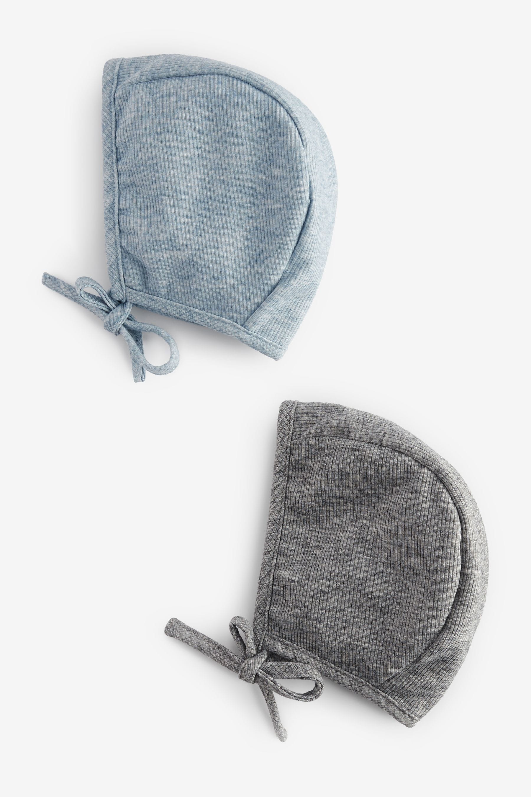 Grey/Blue Baby Bonnets Jersey 2 Pack (0-12mths)