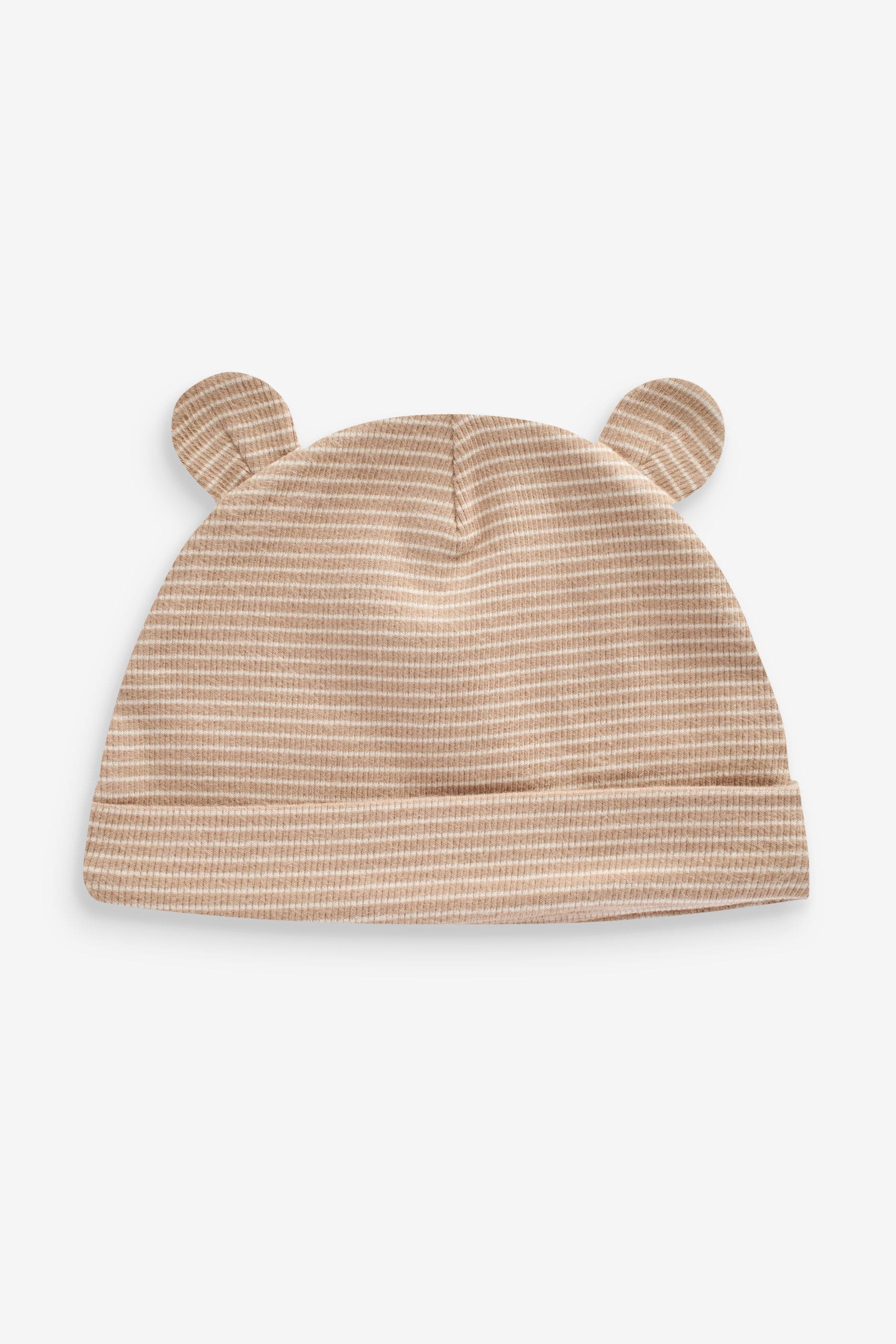 Blue Stripe 3 Pack Baby Bear Ear Beanie Hats (0mths-2yrs)