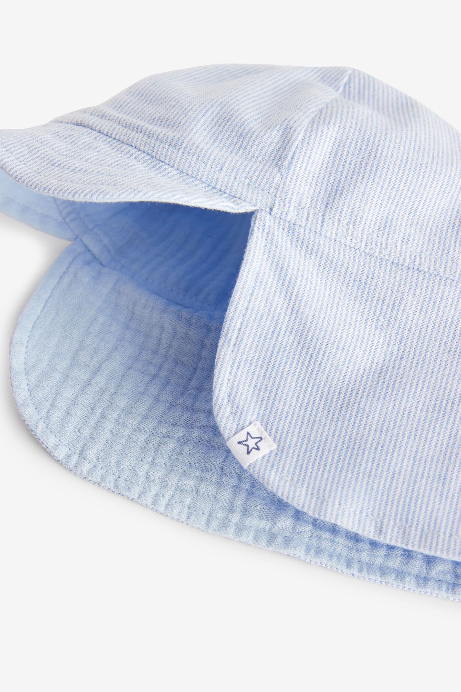 Blue Reversible Legionnaire Baby Hat (0mths-2yrs)