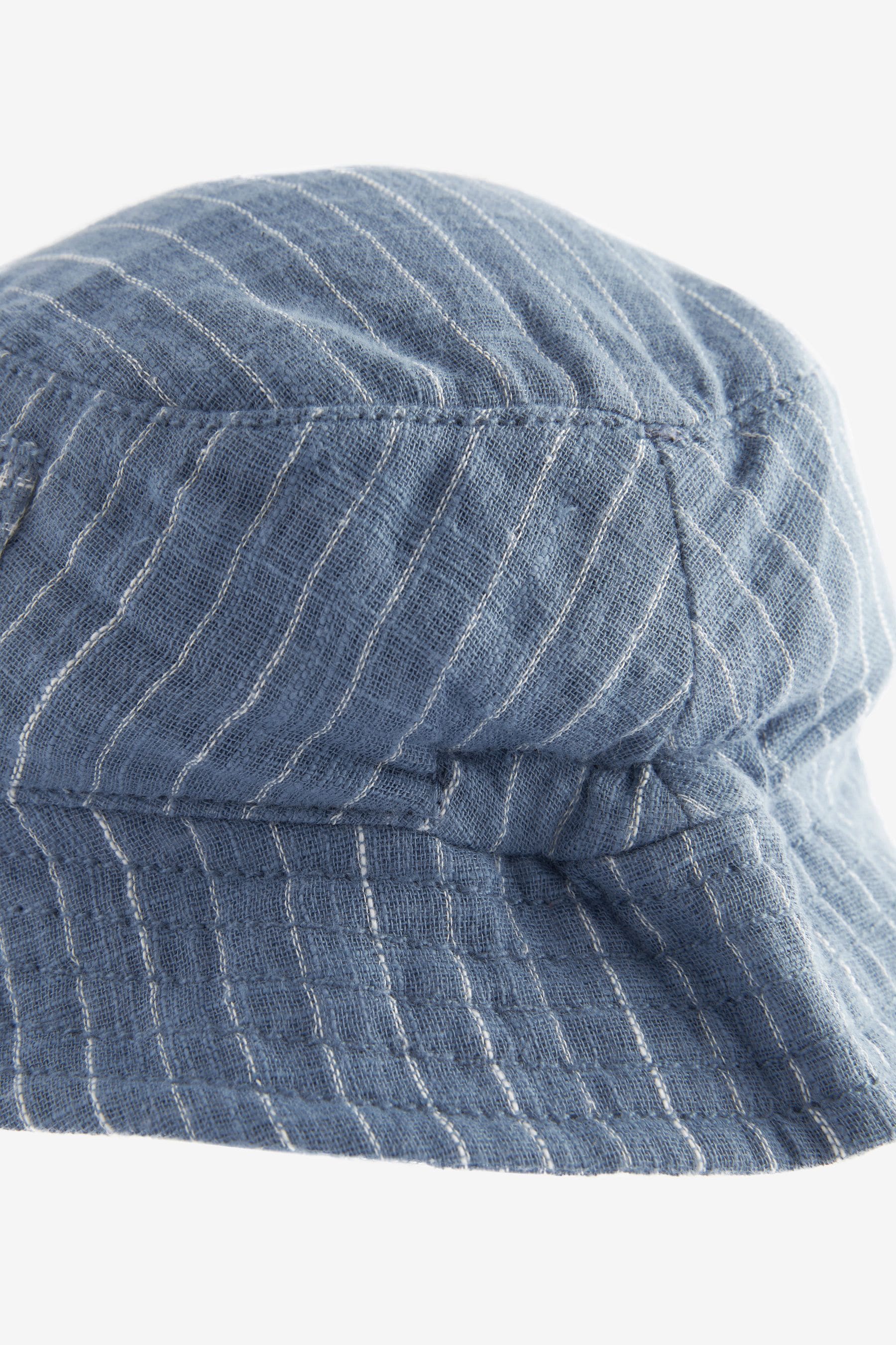 Blue Denim Stripe Baby Bucket Hat (0mths-2yrs)