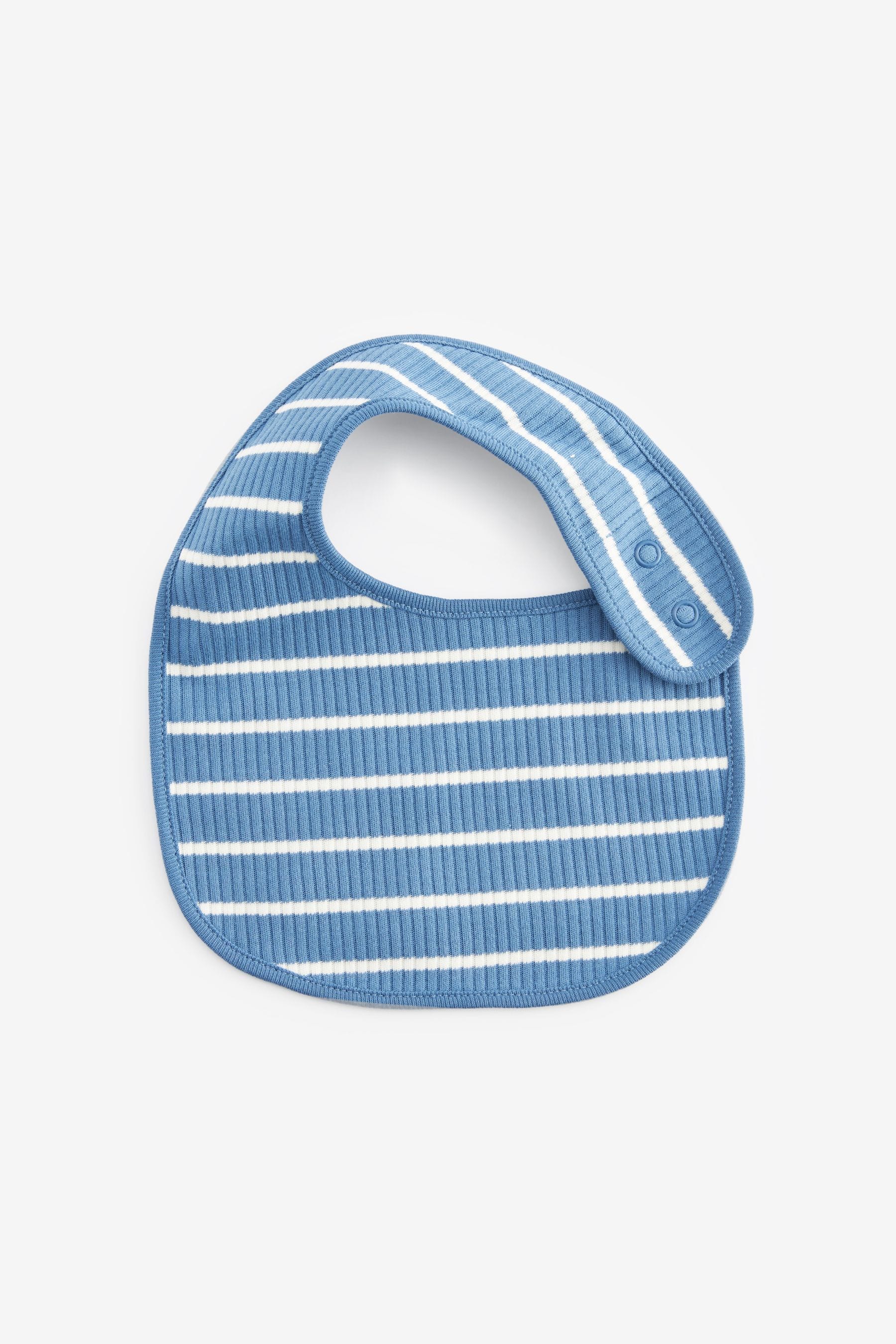 Blue/Cream Baby Bibs 3 Pack