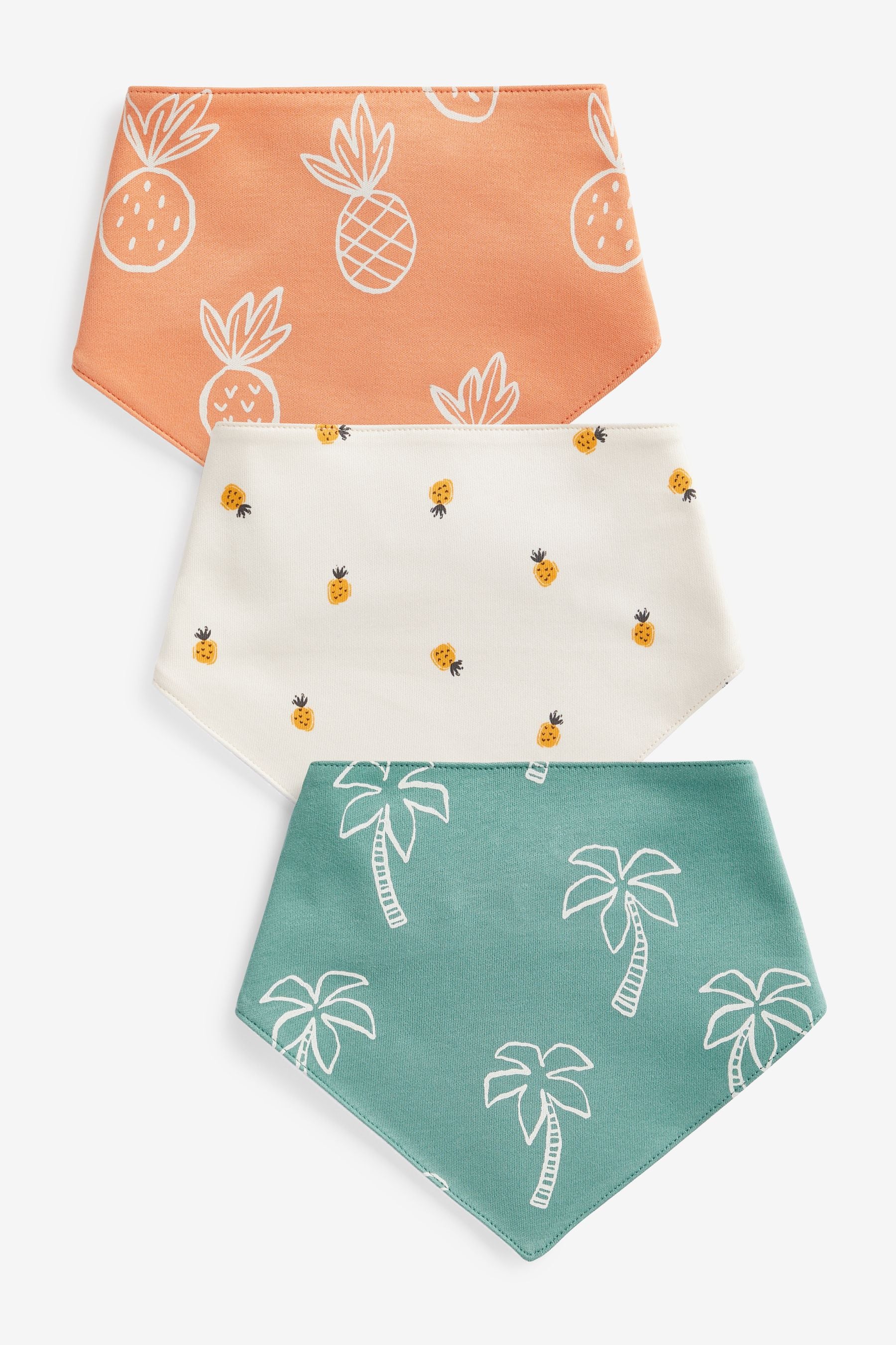 Green Palm Print Baby Bibs 3 Pack