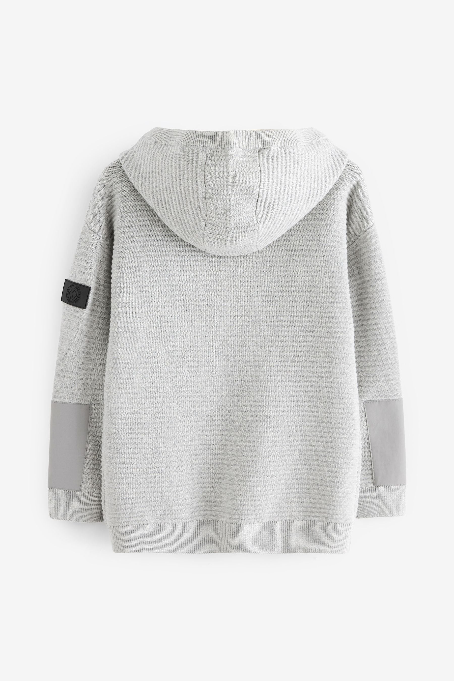 Grey Utility Style Knitted Hoodie (3-16yrs)