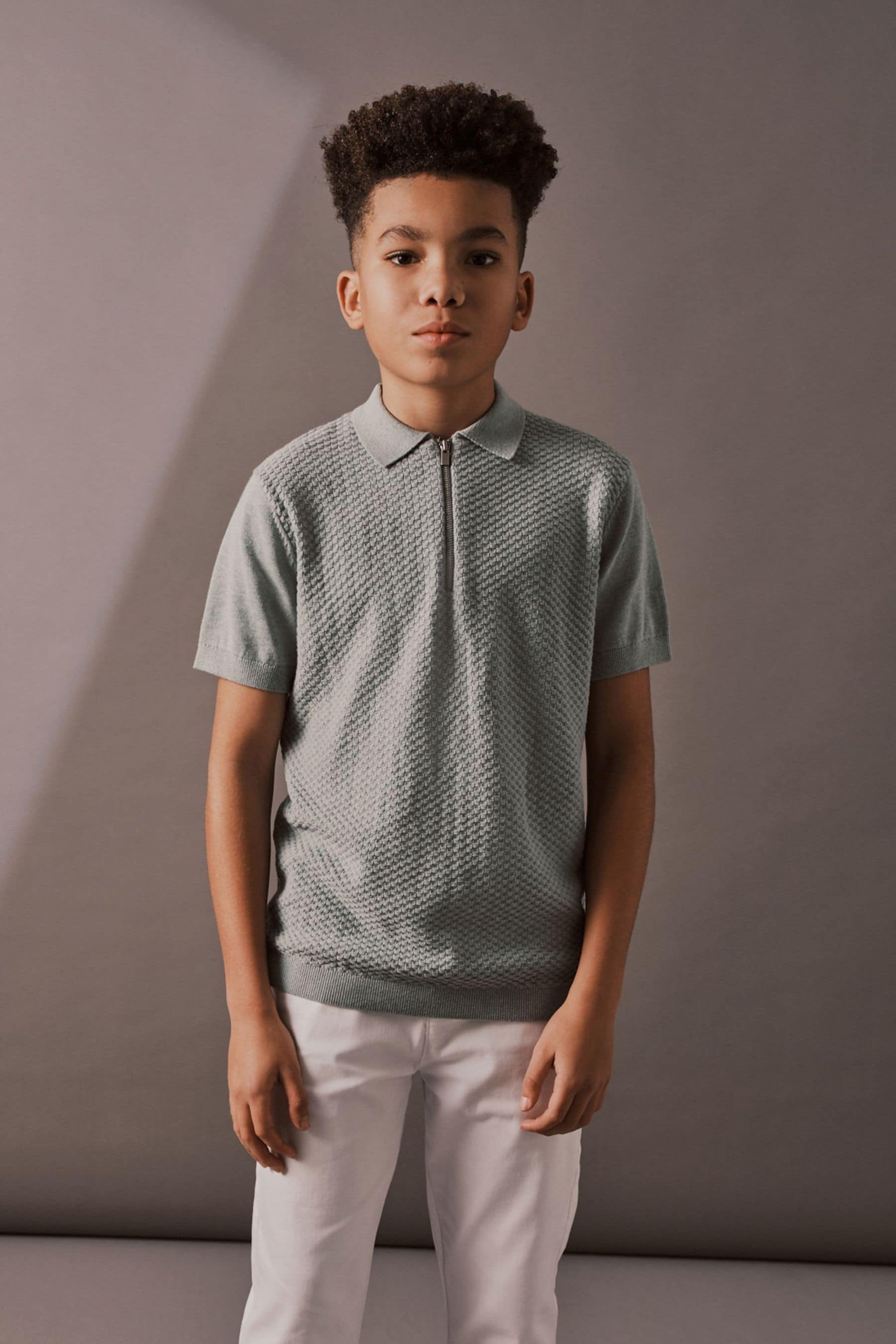 Minerals 100% Cotton Short Sleeved Bubble Texture Polo Shirt (3-16yrs)