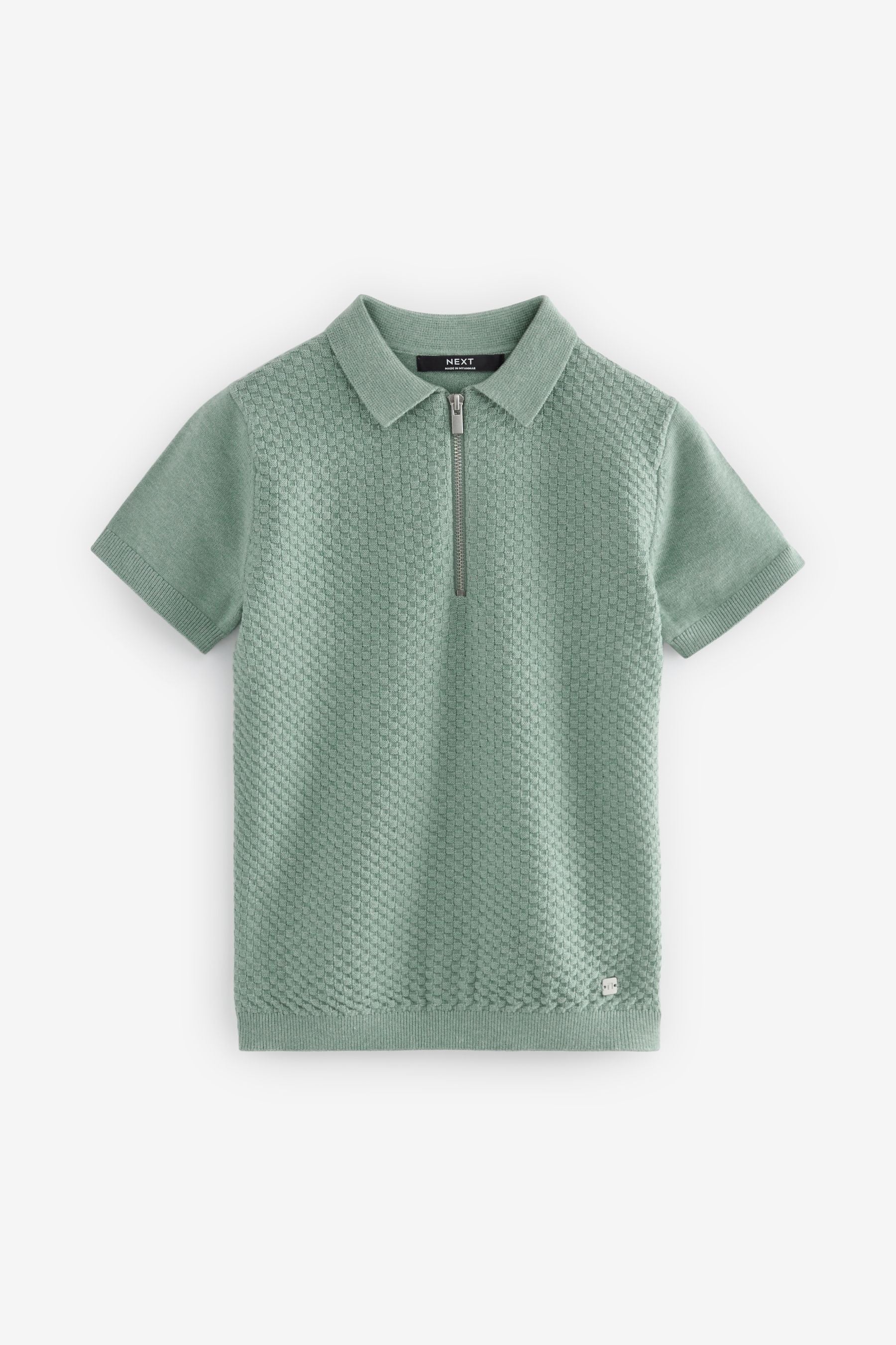 Minerals 100% Cotton Short Sleeved Bubble Texture Polo Shirt (3-16yrs)