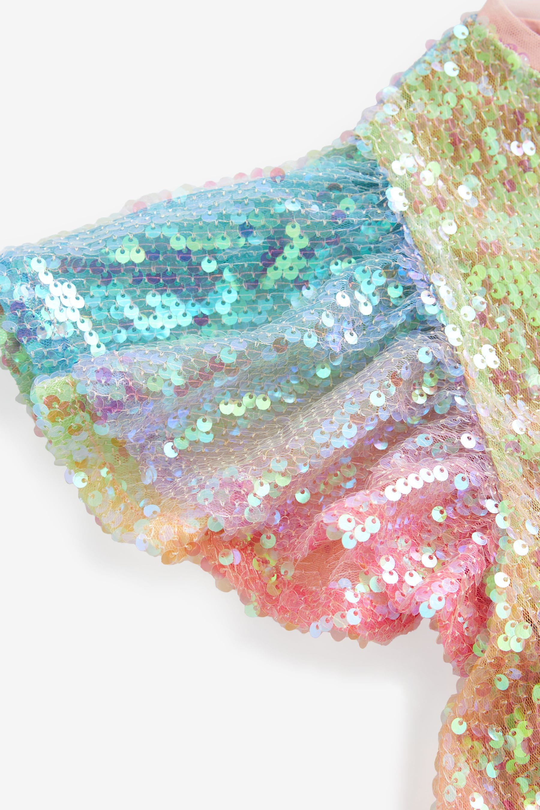 Pink/Blue/Green Rainbow Sequin Sparkle Party Dress (3-16yrs)