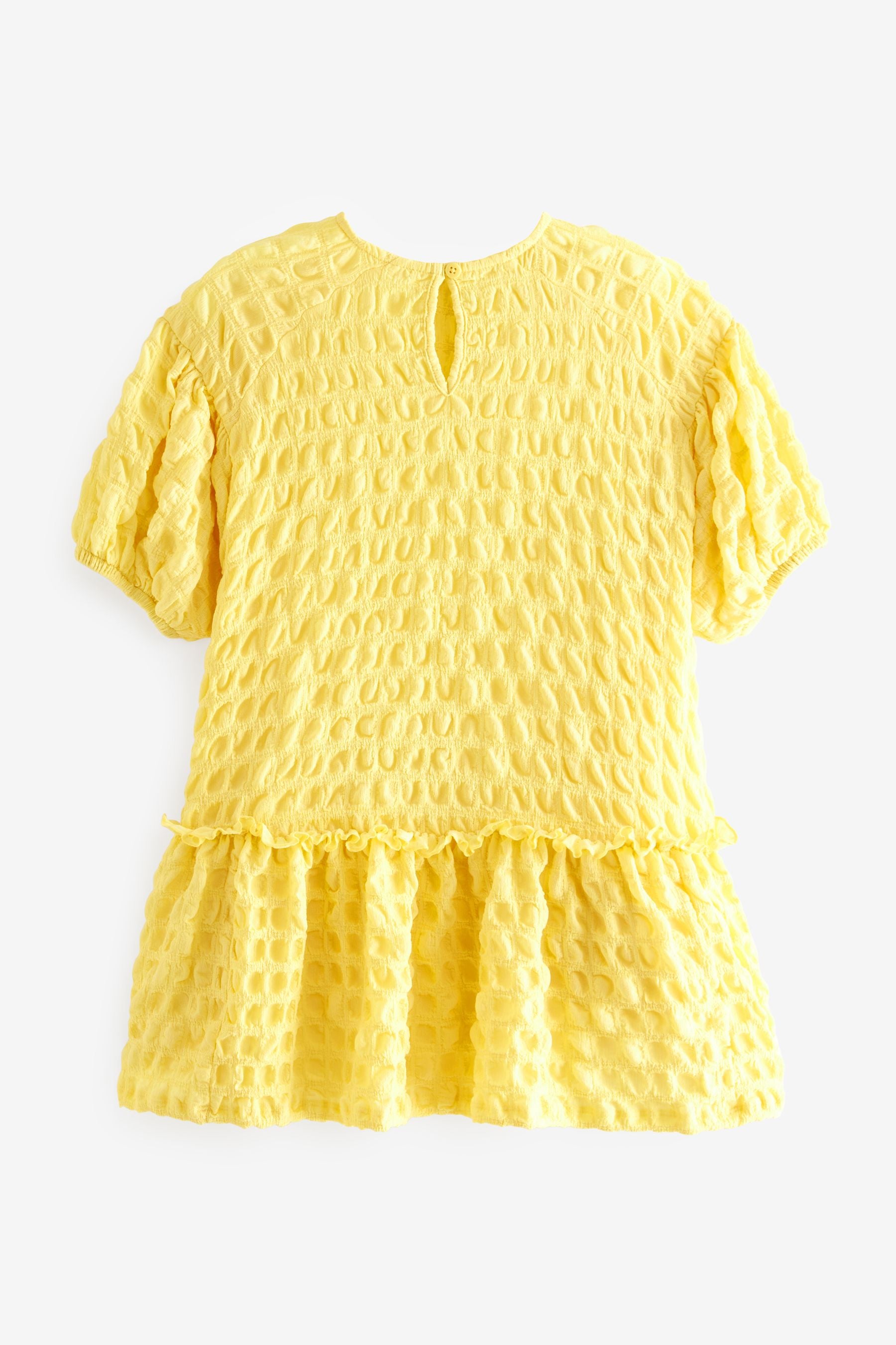 Soft Yellow 3D Texture Dress (3-16yrs)