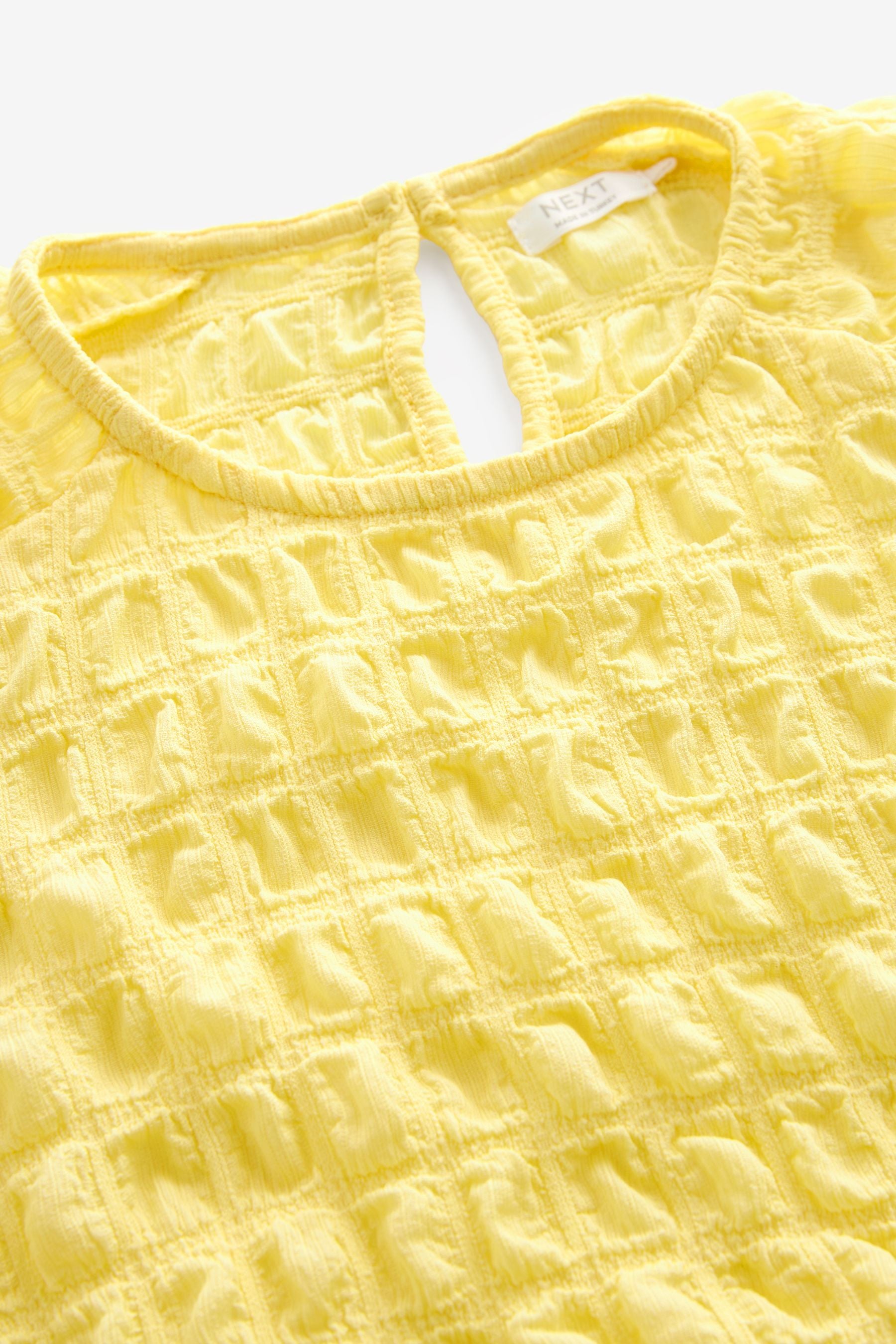 Soft Yellow 3D Texture Dress (3-16yrs)