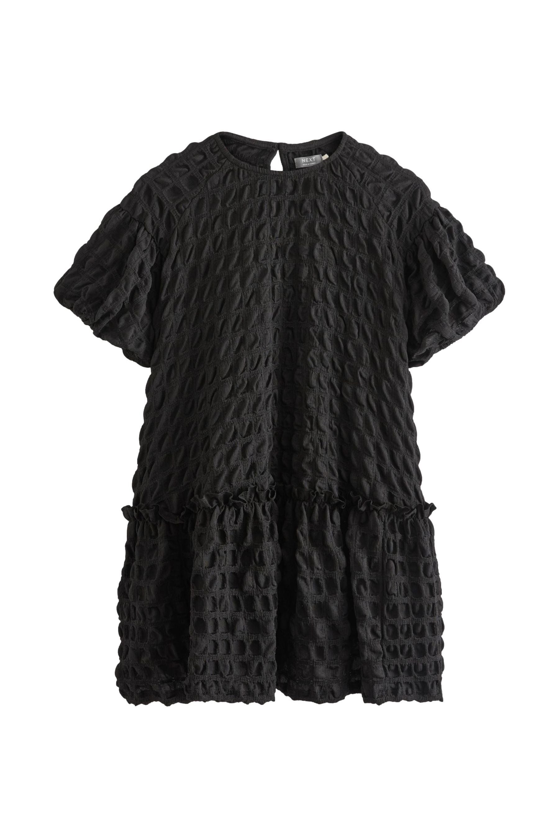 Black 3D Texture Dress (3-16yrs)