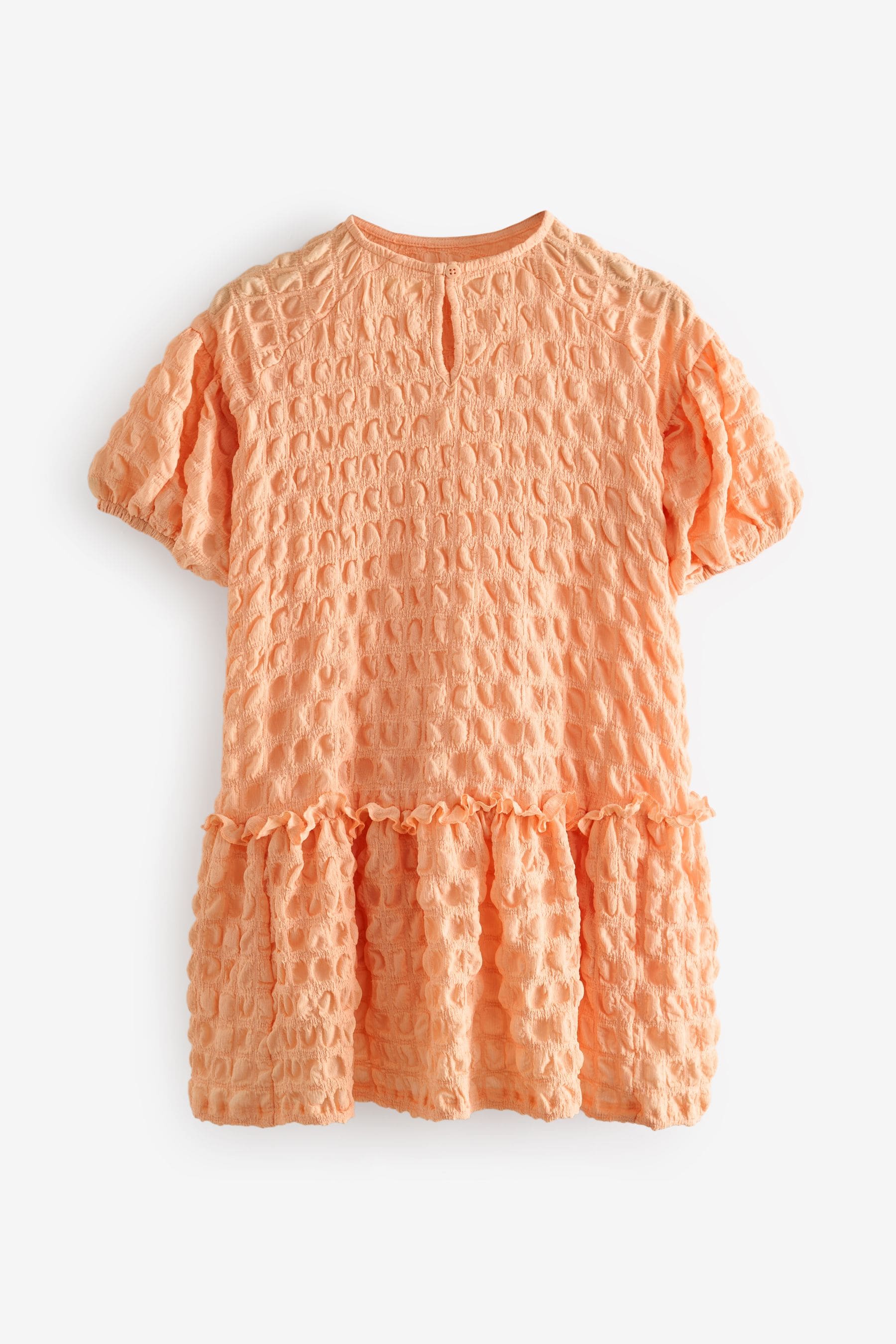 Apricot Orange 3D Texture Dress (3-16yrs)