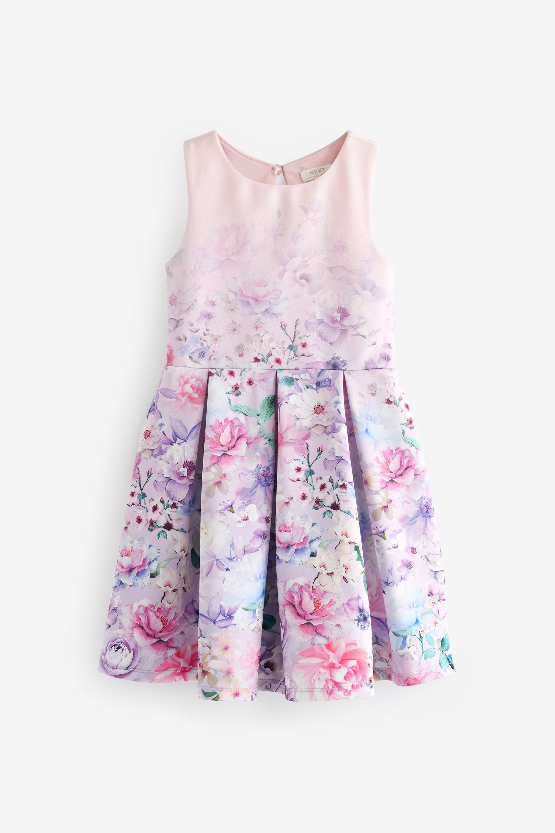 Lilac Floral Cut Out Detail Scuba Occasion Dress (1.5-16yrs)