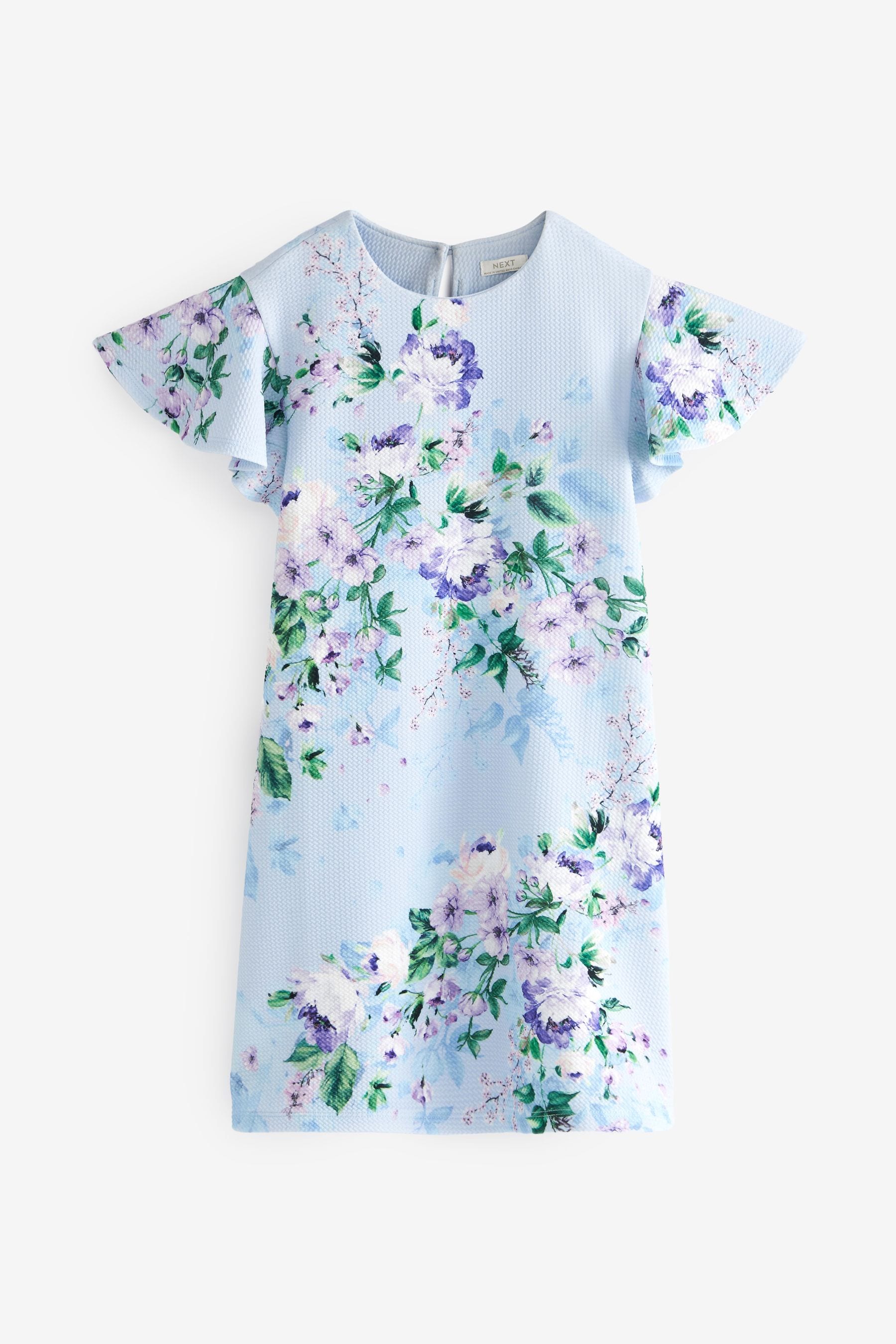 Blue Floral Print Ocassion Dress (1.5-16yrs)