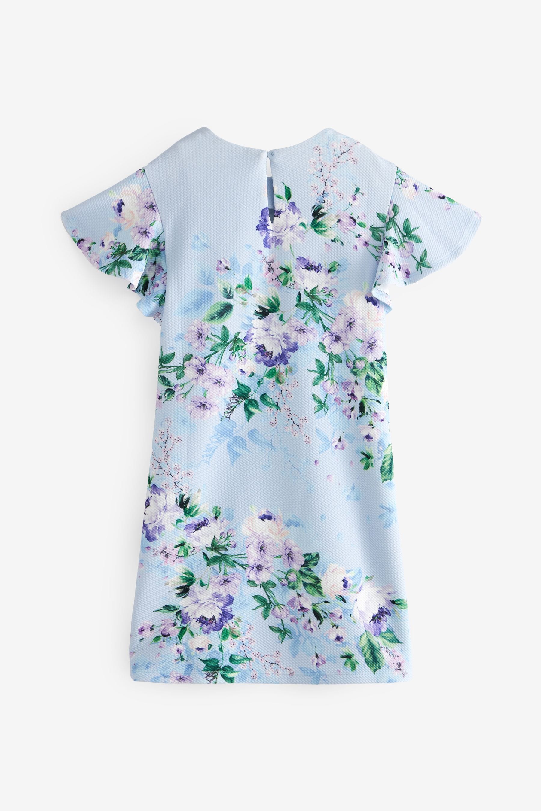 Blue Floral Print Ocassion Dress (1.5-16yrs)