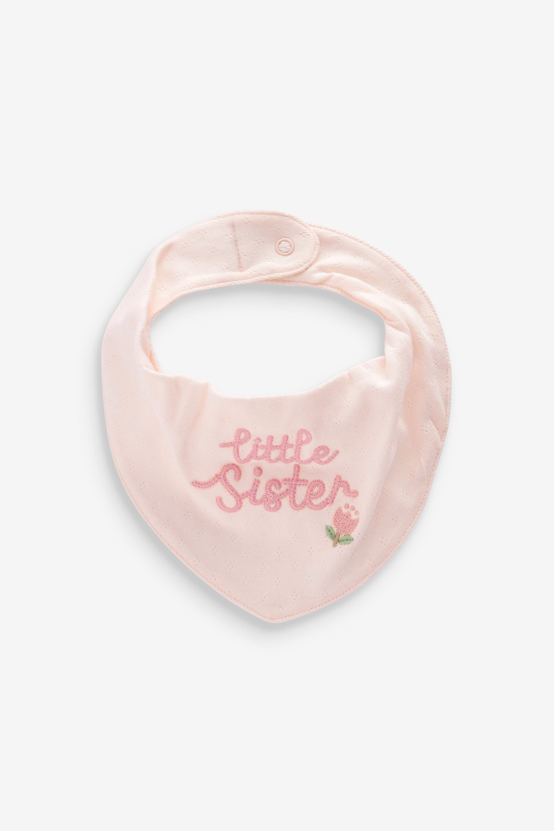 Pink Little Sister Baby Dribble Bibs 2 Pack