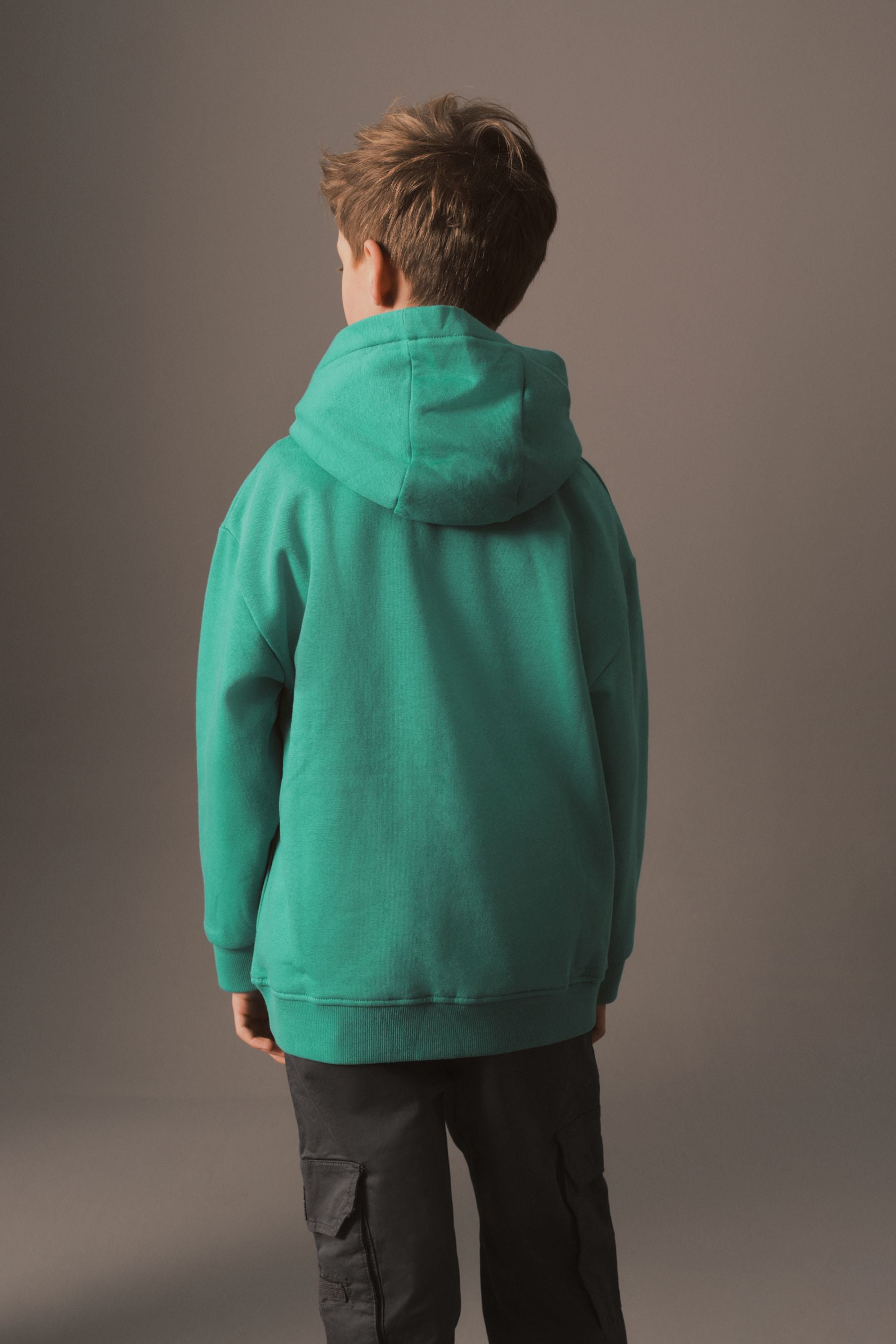 Teal Green Dinosaur Graphic Hoodie (3-16yrs)