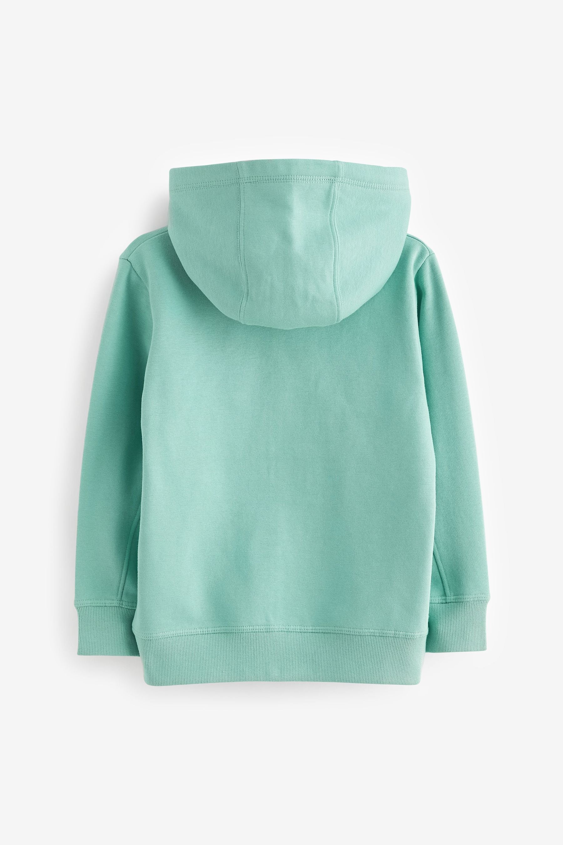 Mineral Green Plain Zip Through Hoodie (3-16yrs)