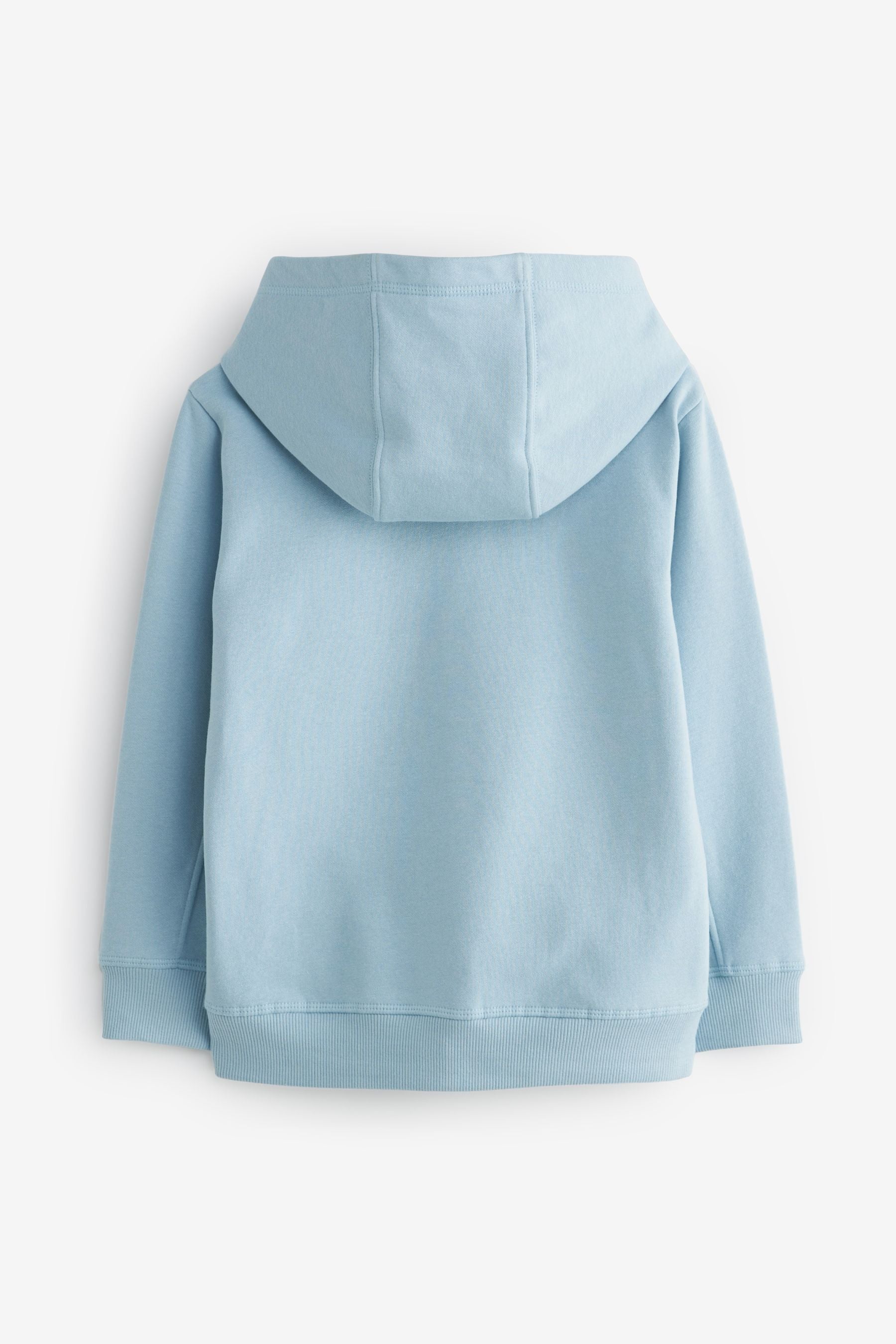 Ice Blue Plain Zip Through Hoodie (3-16yrs)