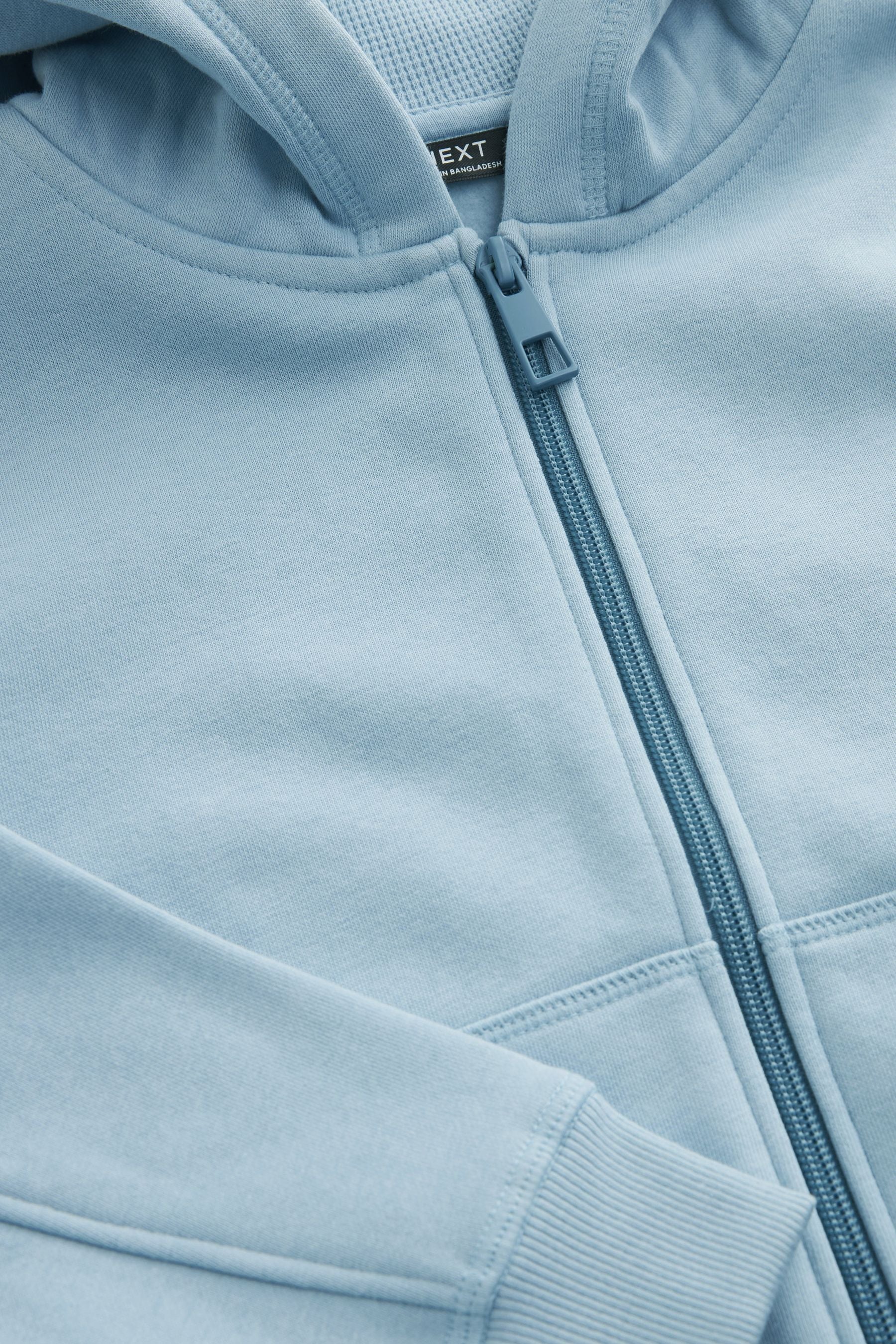 Ice Blue Plain Zip Through Hoodie (3-16yrs)