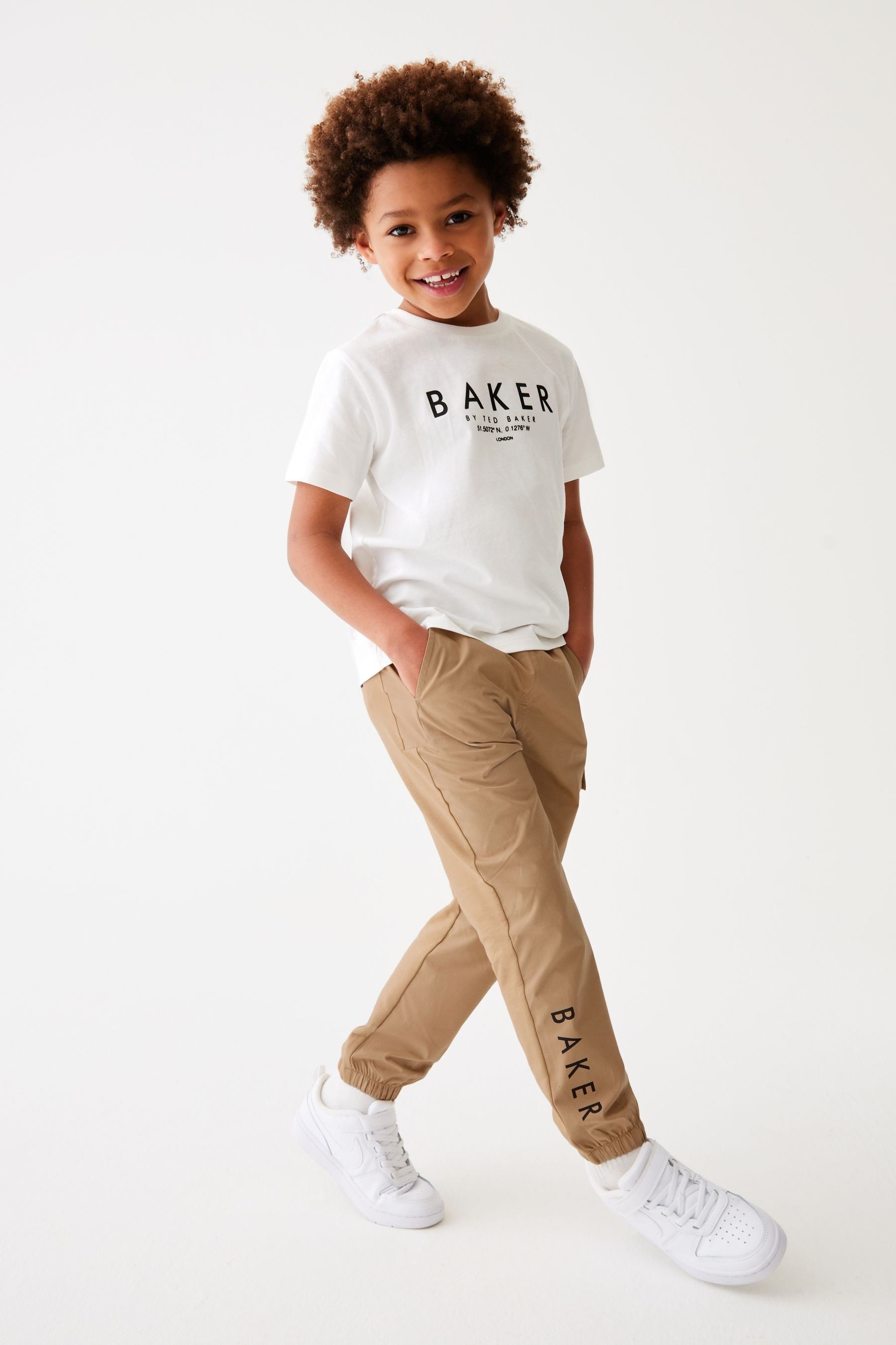 Baker by Ted Baker T-Shirt And Jersey/Woven Fabric Mix Cargo Trousers Set