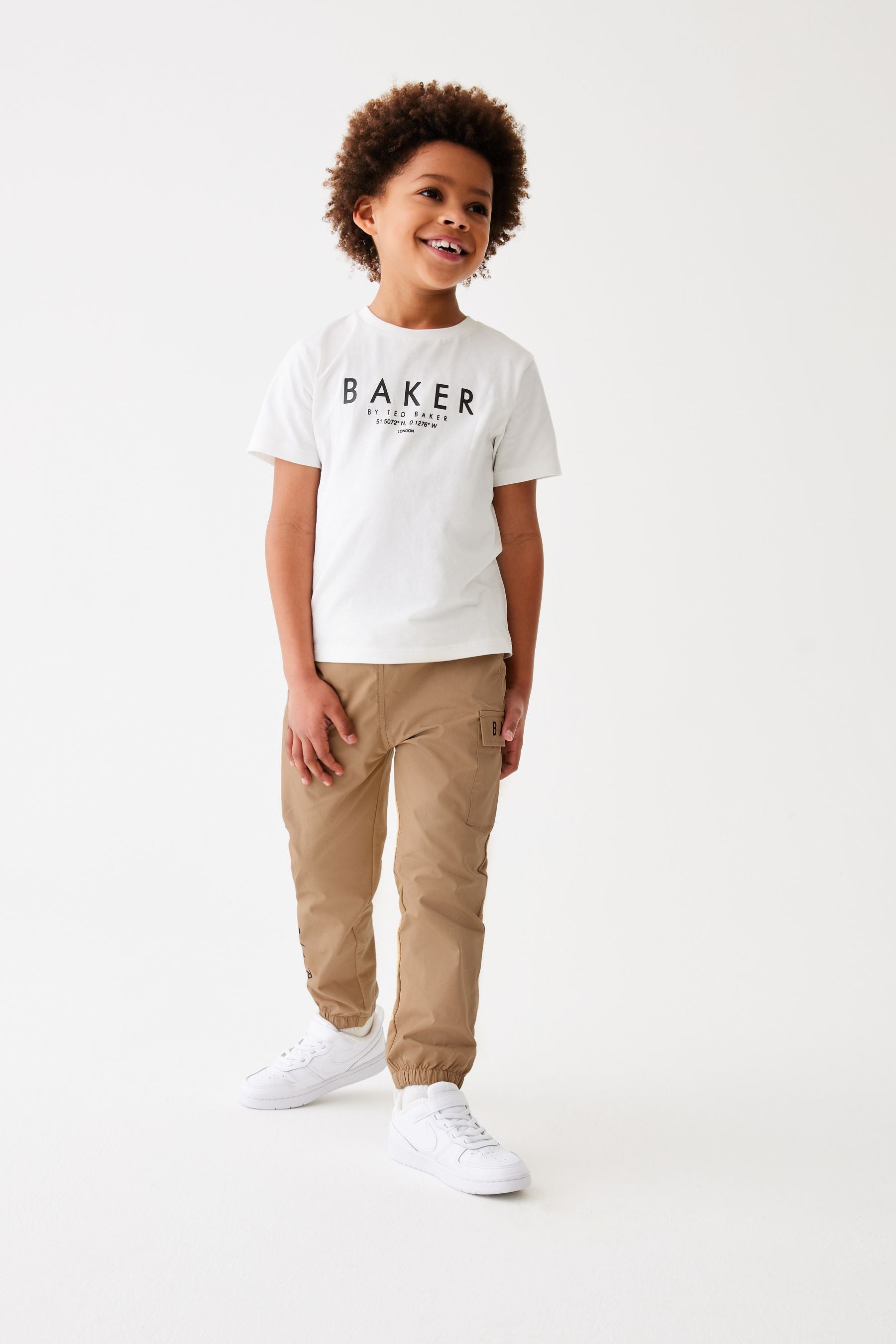 Baker by Ted Baker T-Shirt And Jersey/Woven Fabric Mix Cargo Trousers Set