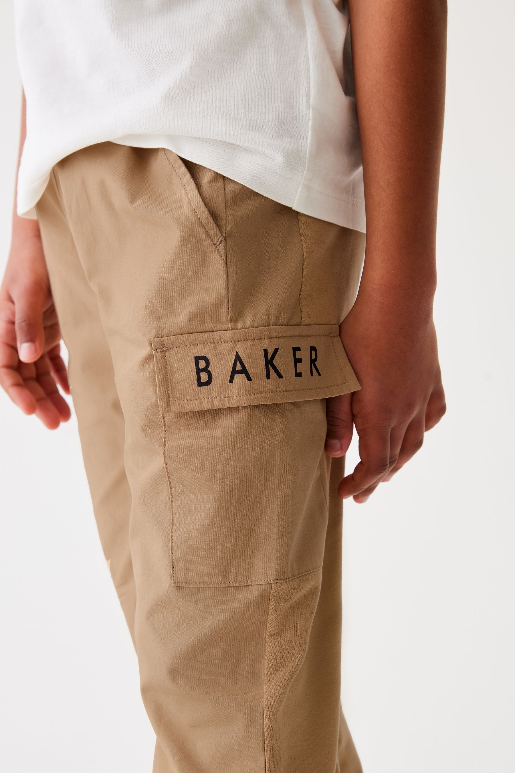 Baker by Ted Baker T-Shirt And Jersey/Woven Fabric Mix Cargo Trousers Set