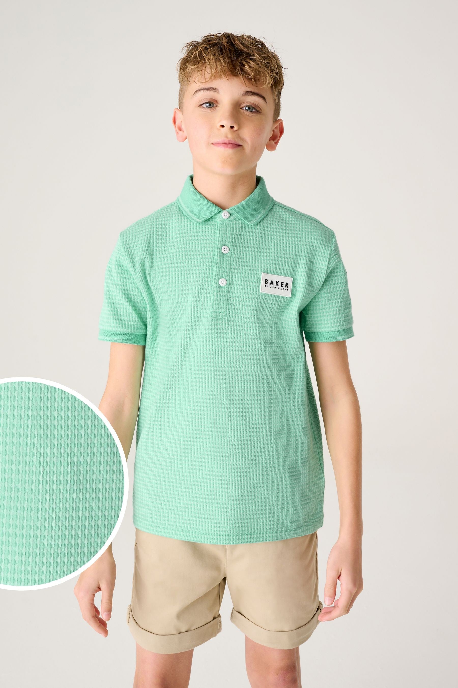 Green Baker by Ted Baker Green Textured Polo Shirt