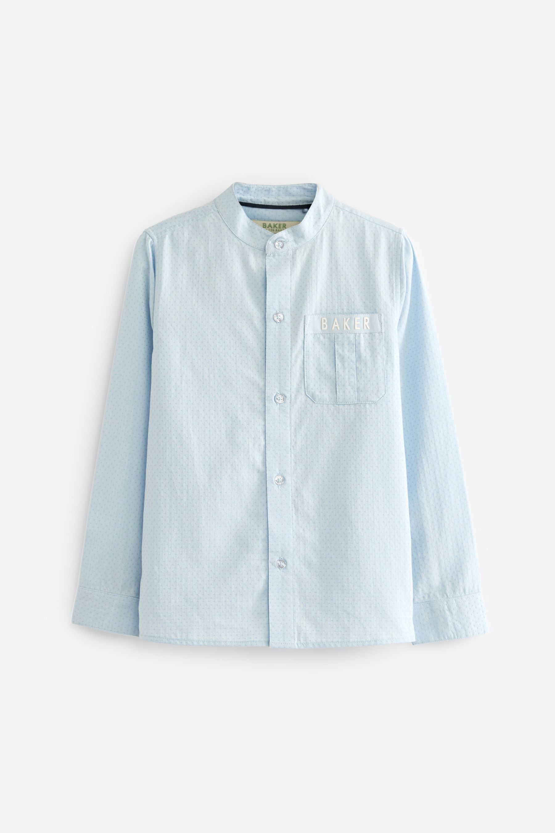 Baker by Ted Baker Blue Dobby Grandad Shirt