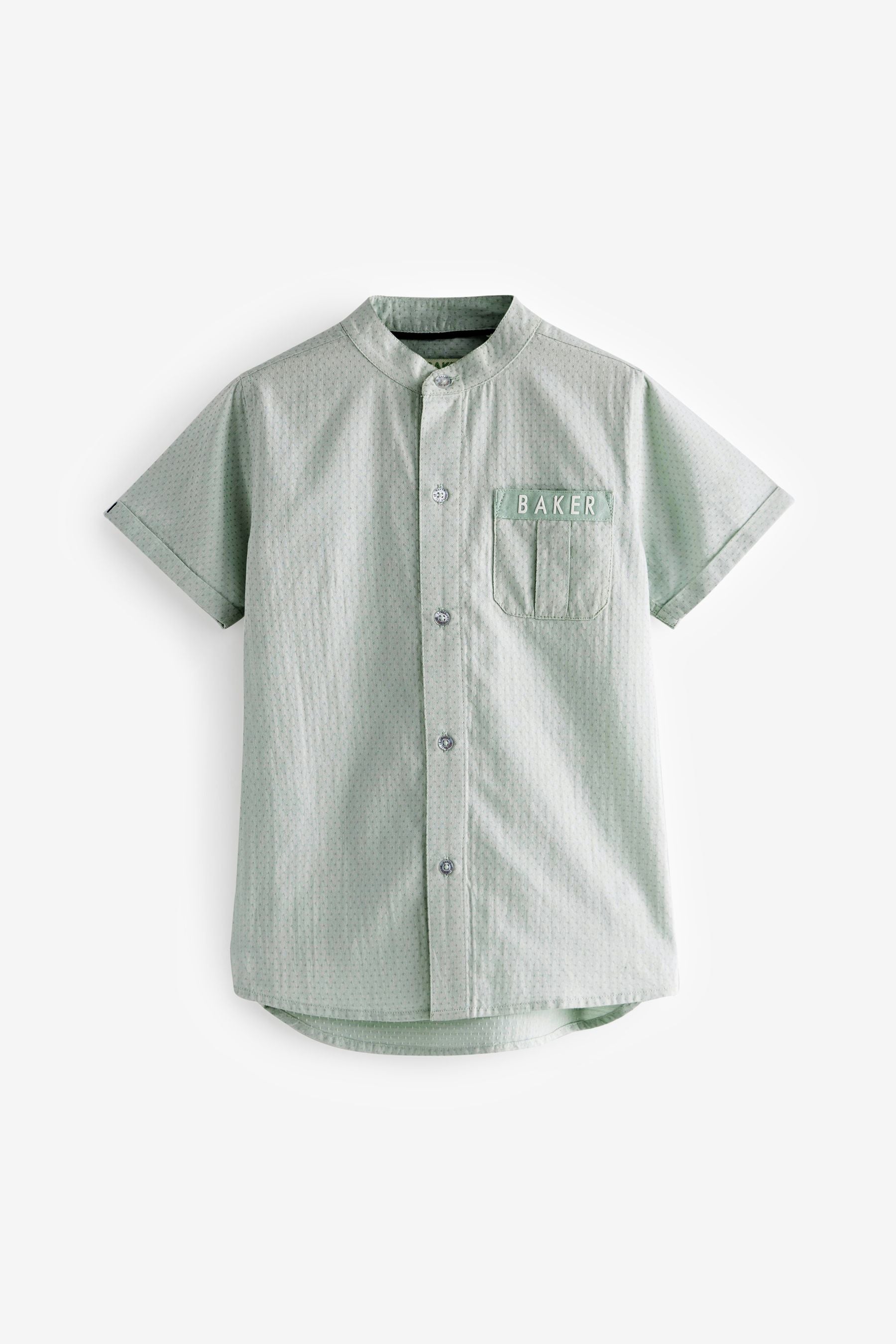 Baker by Ted Baker Green Grandad 100% Cotton Shirt