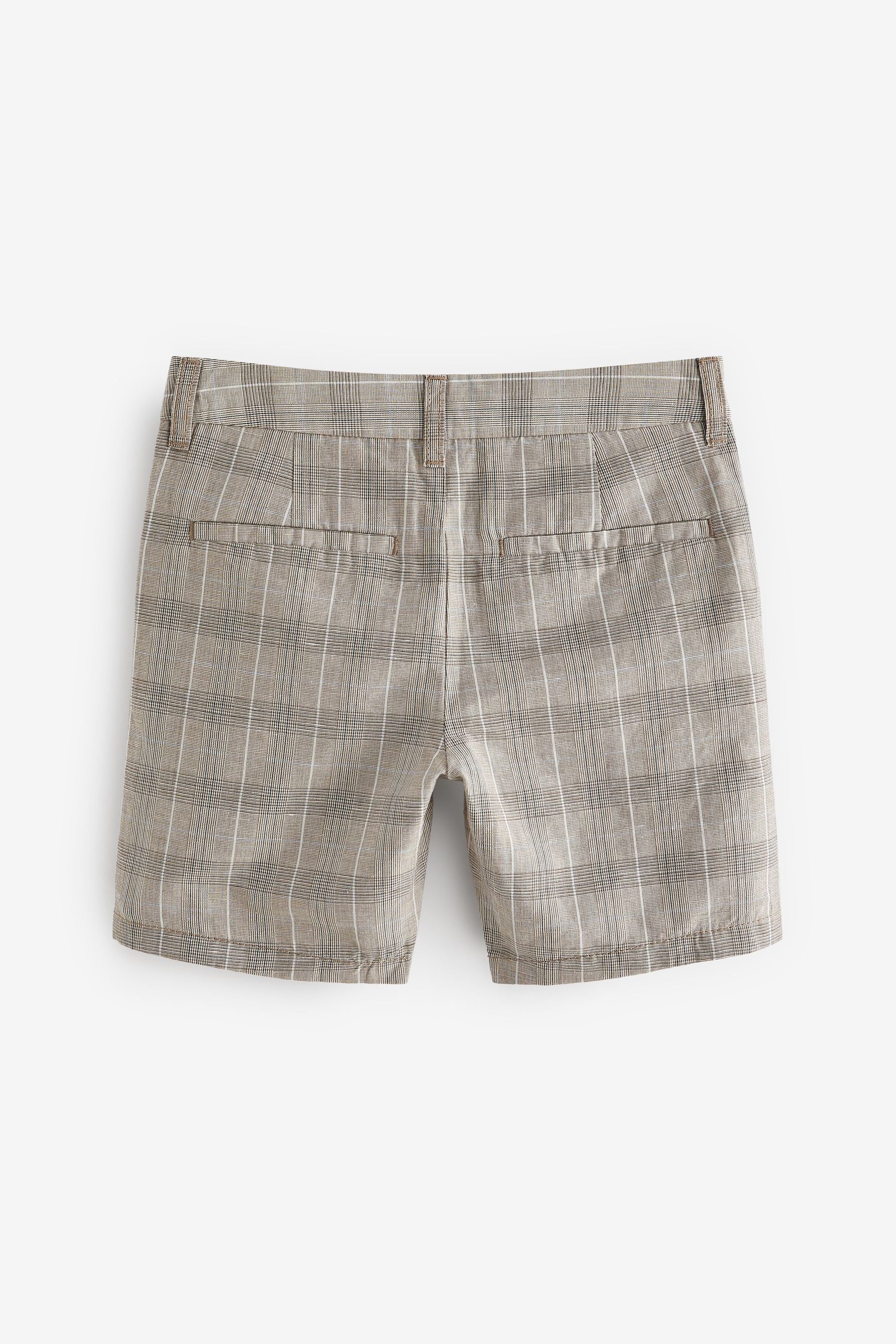 Check Linen Blend Chino Shorts (3-16yrs)