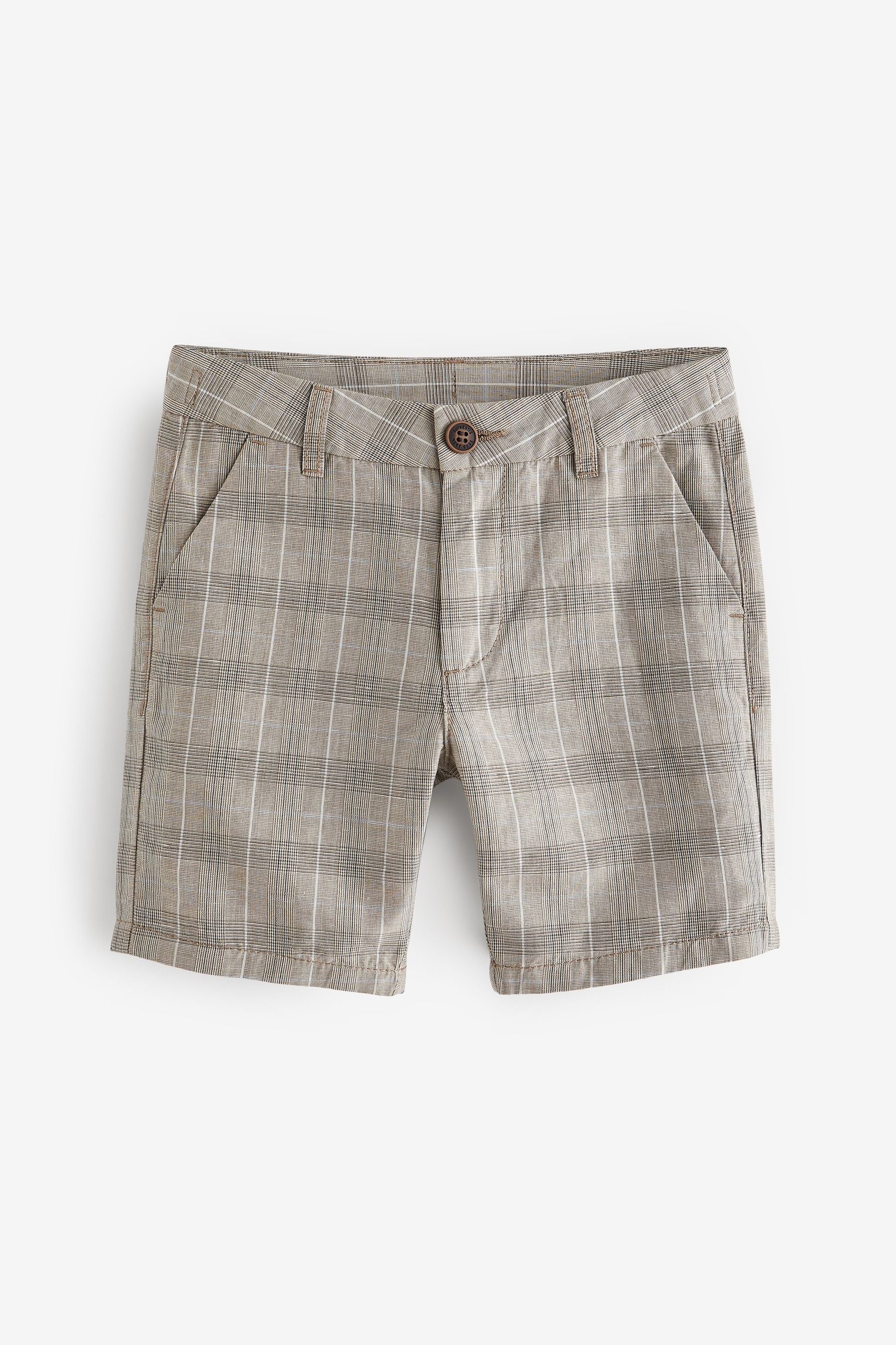 Check Linen Blend Chino Shorts (3-16yrs)