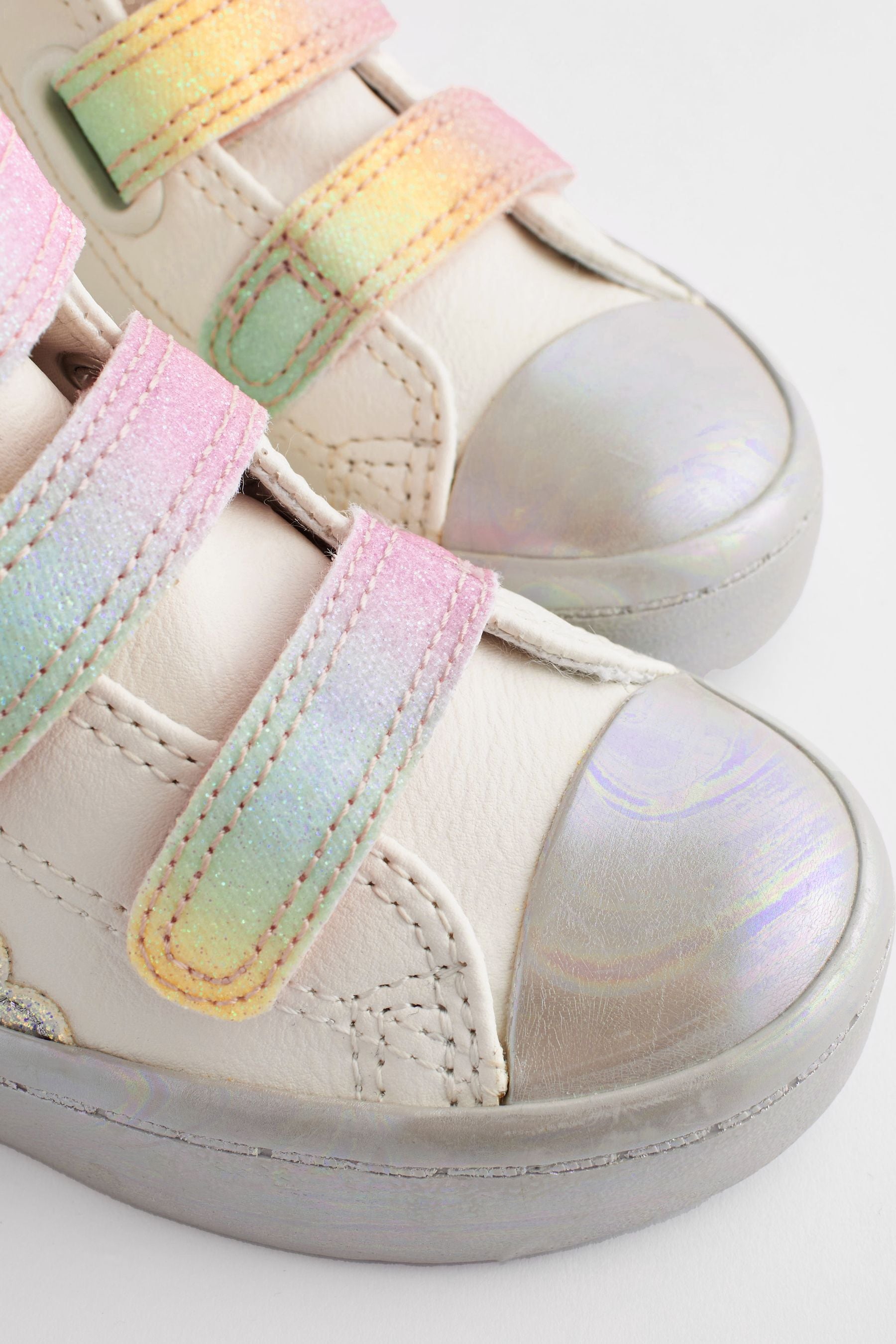 White Unicorn Glitter High Top Trainers