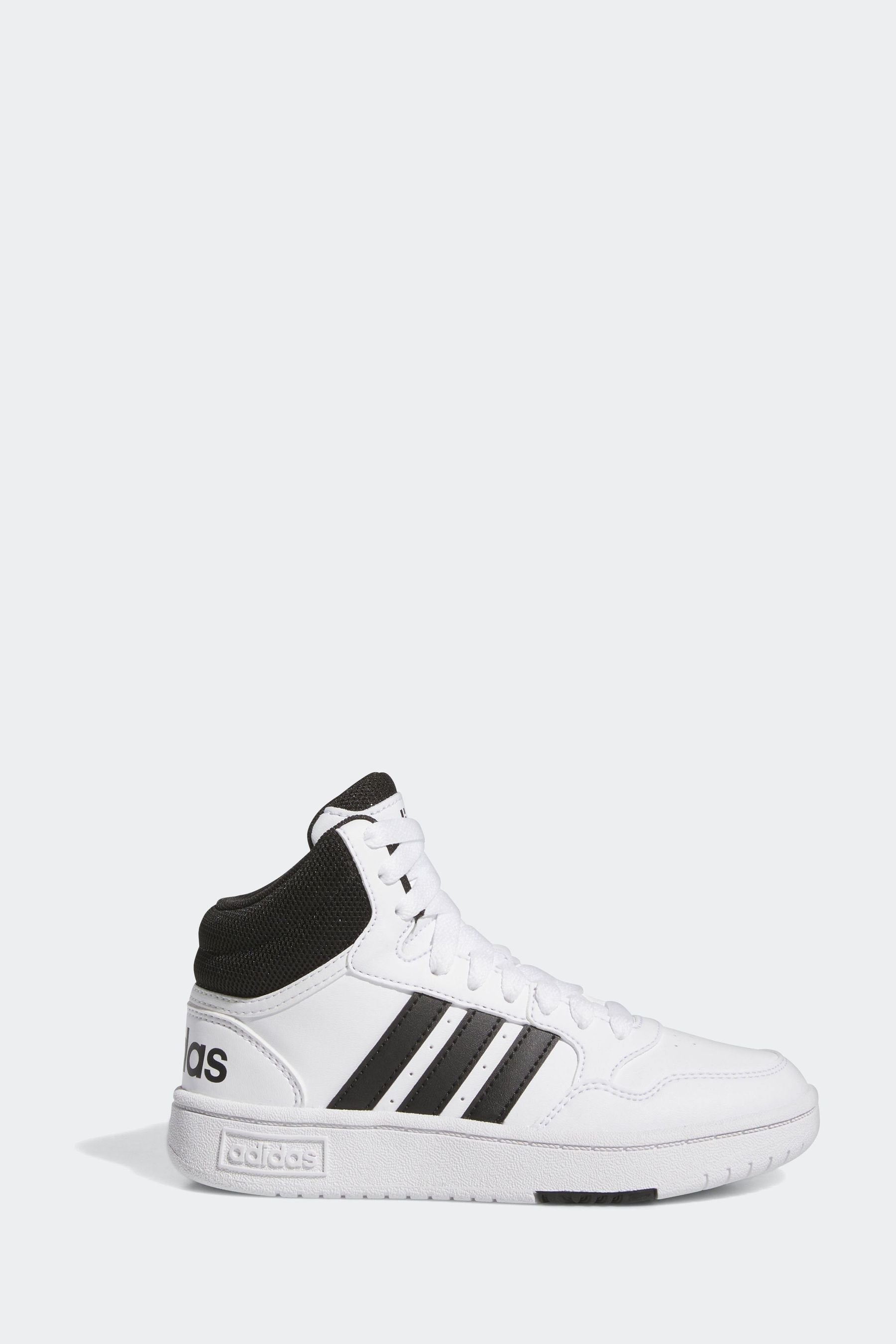 White/black adidas Hoops Mid Shoes