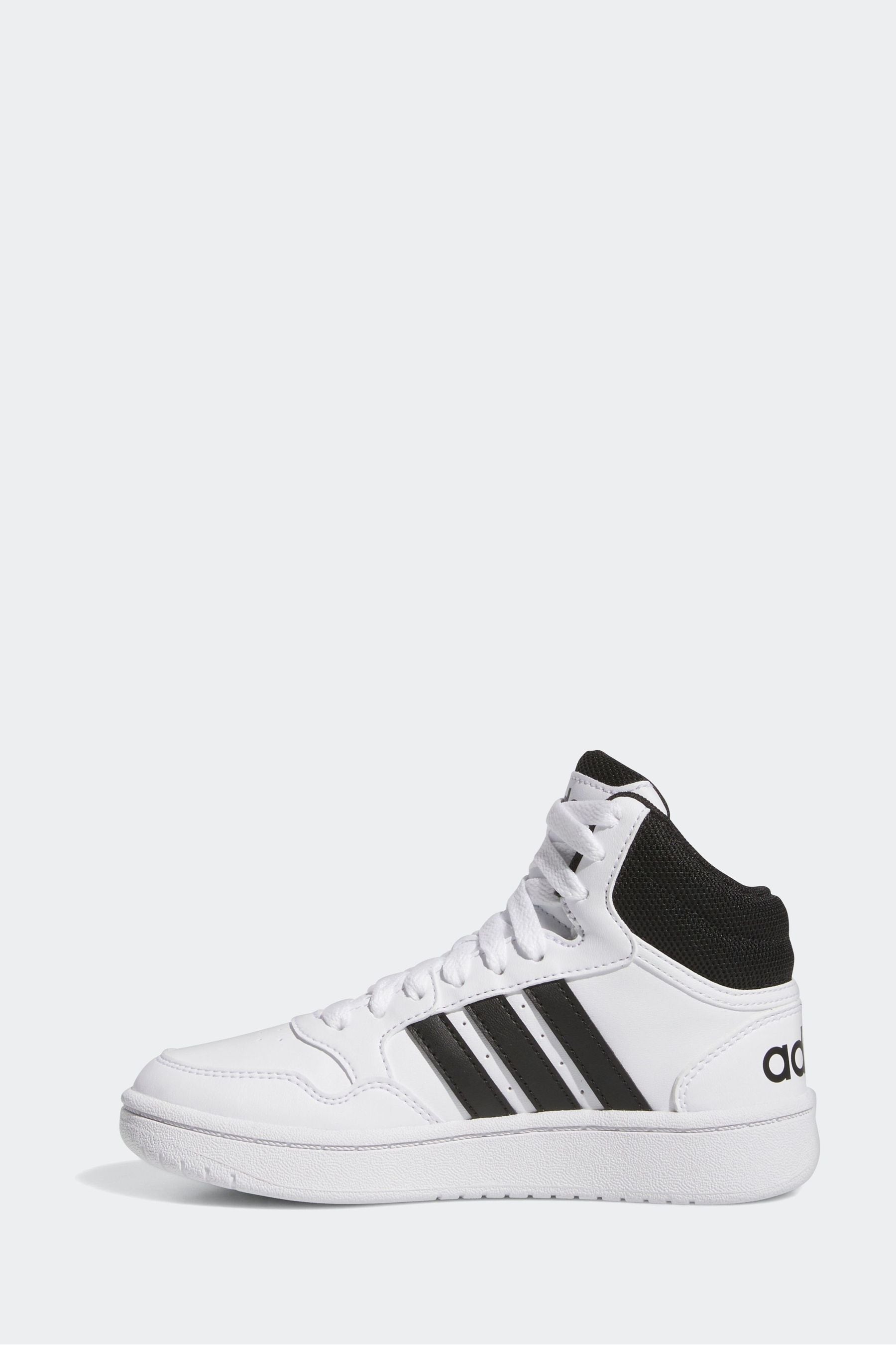 White/black adidas Hoops Mid Shoes