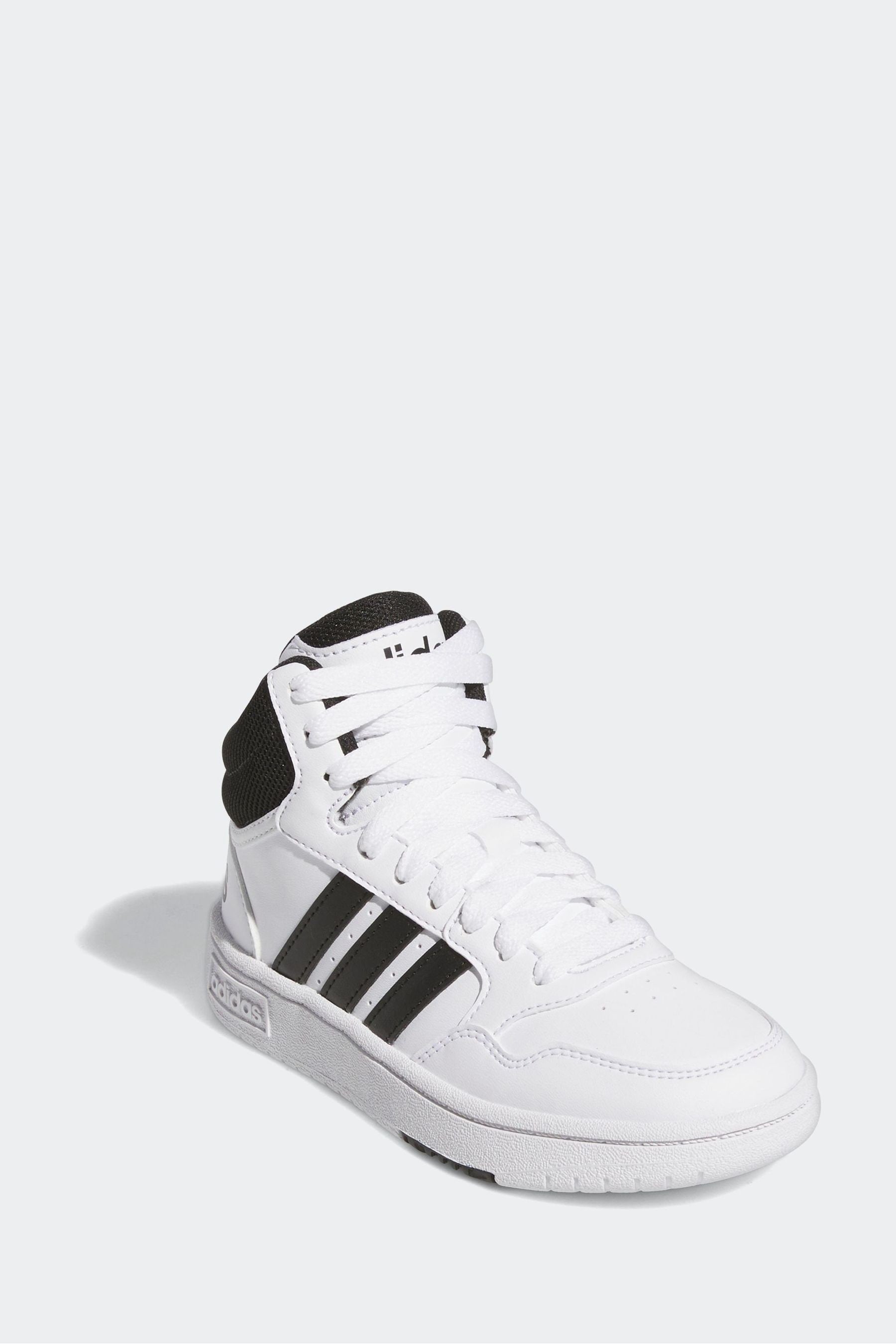 White/black adidas Hoops Mid Shoes