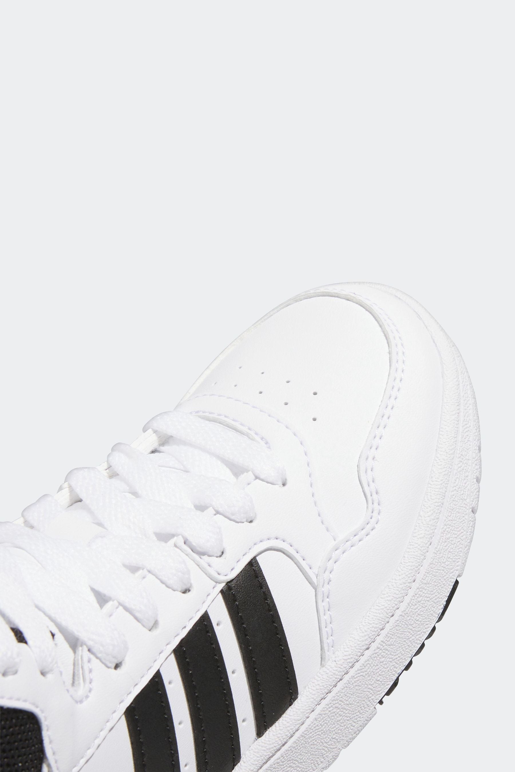 White/black adidas Hoops Mid Shoes