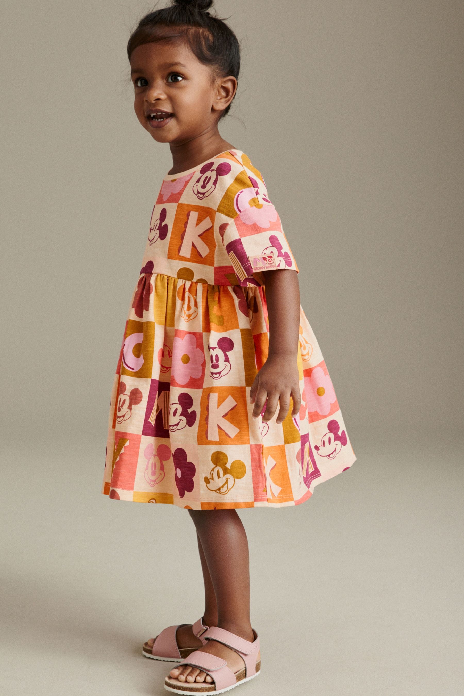 Orange Mickey Mouse Dress (3mths-7yrs)