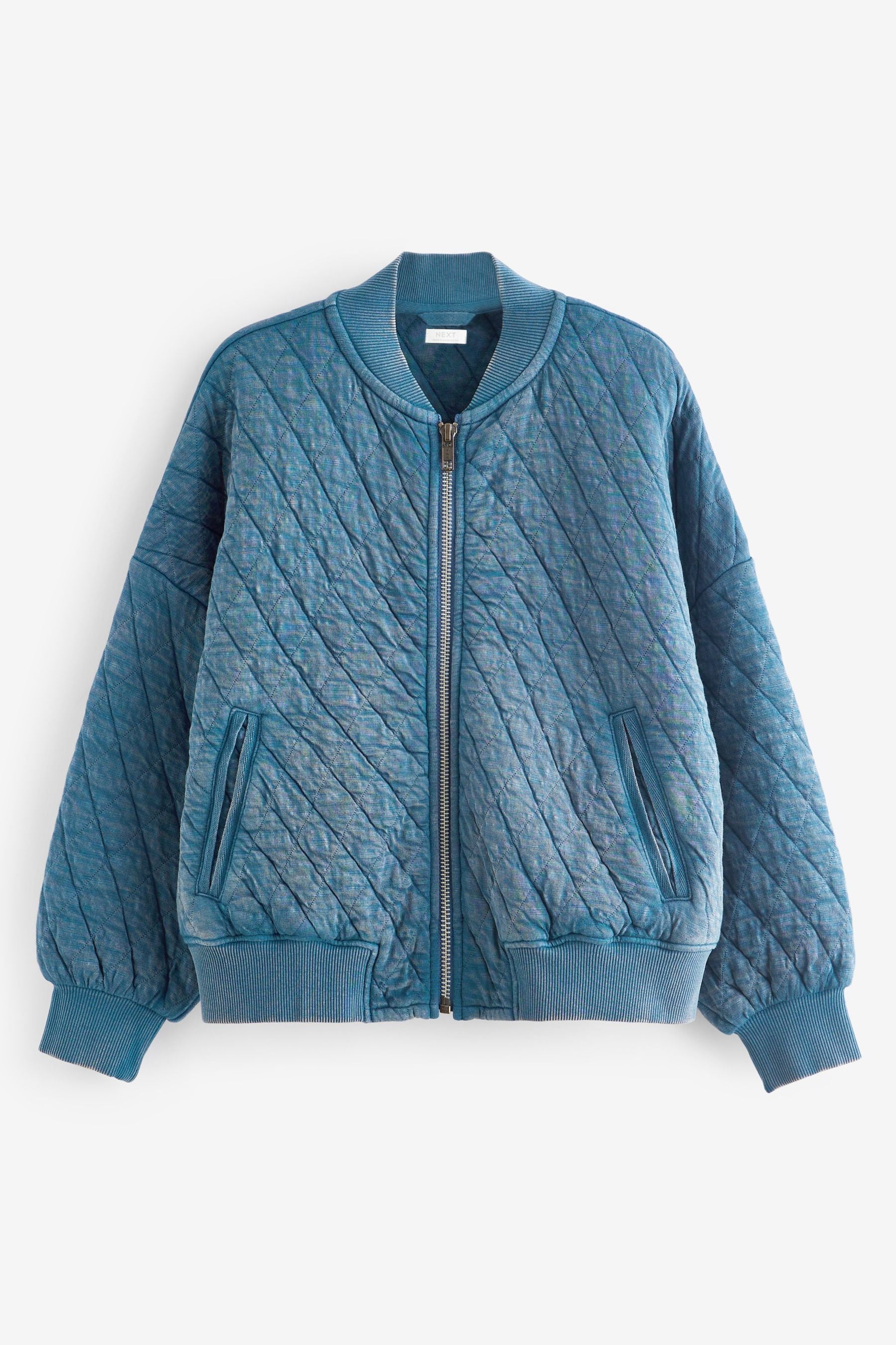 Blue Quilted Jersey Bomber Jacket (3-16yrs)