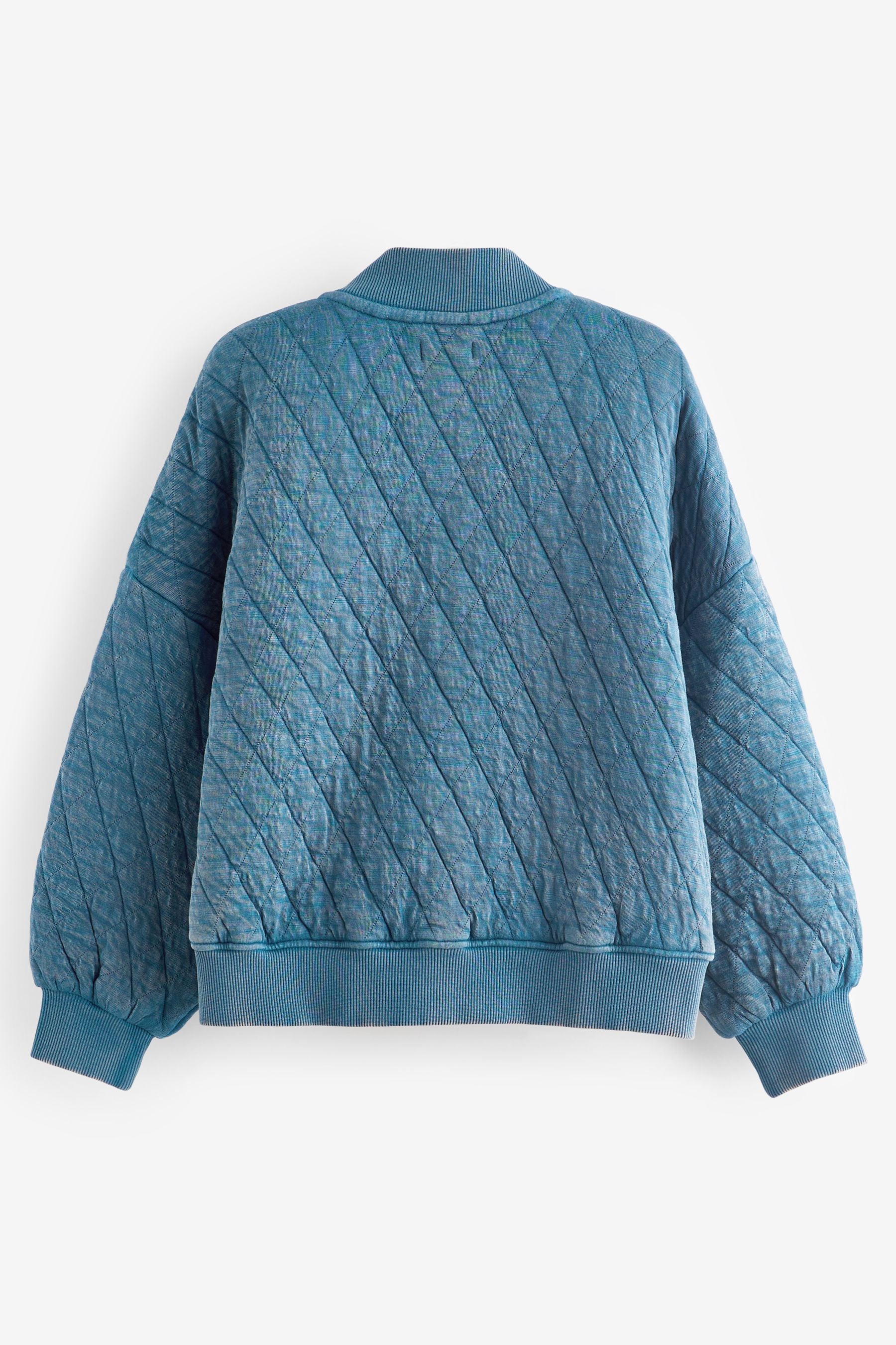 Blue Quilted Jersey Bomber Jacket (3-16yrs)