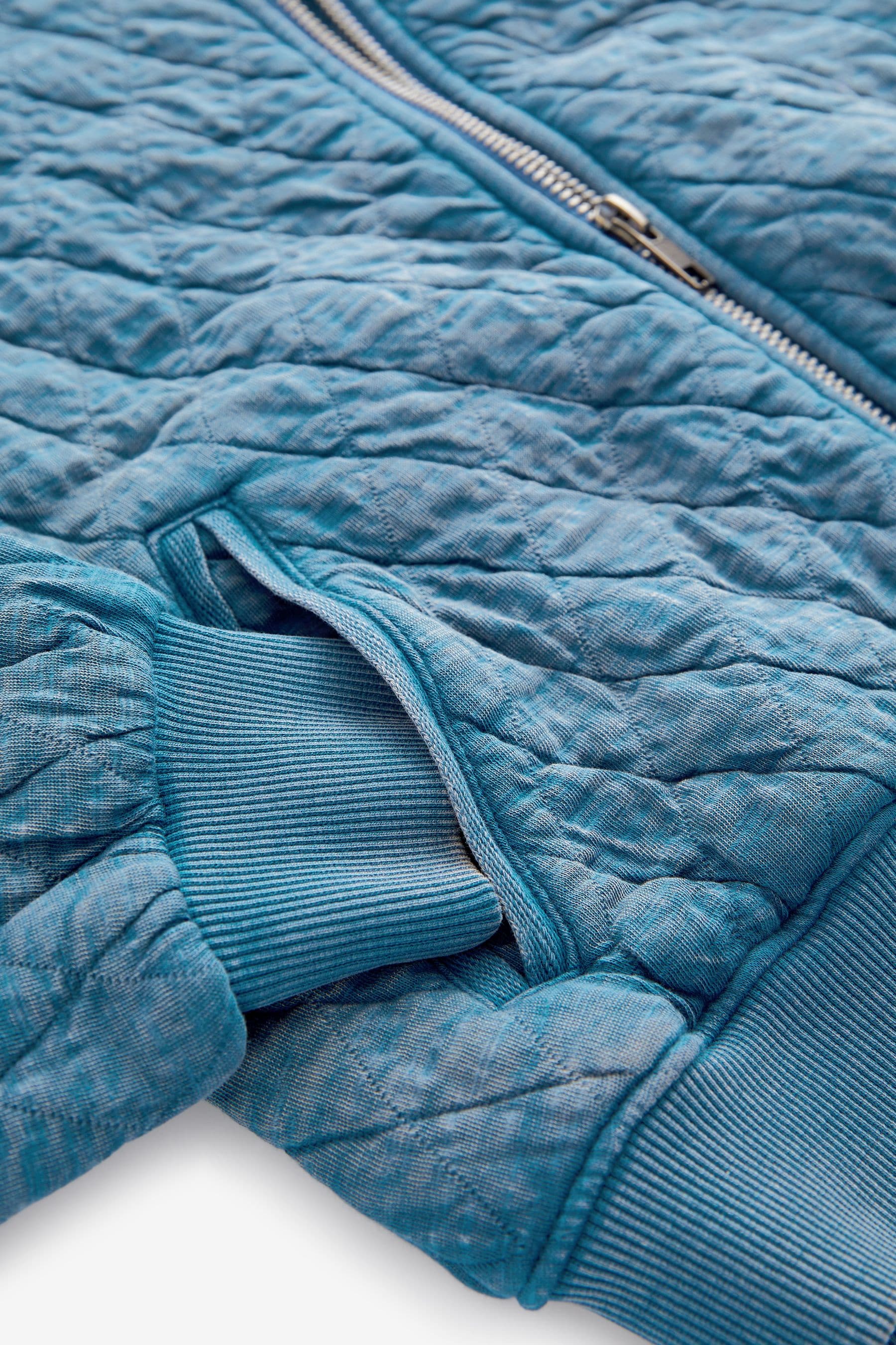 Blue Quilted Jersey Bomber Jacket (3-16yrs)