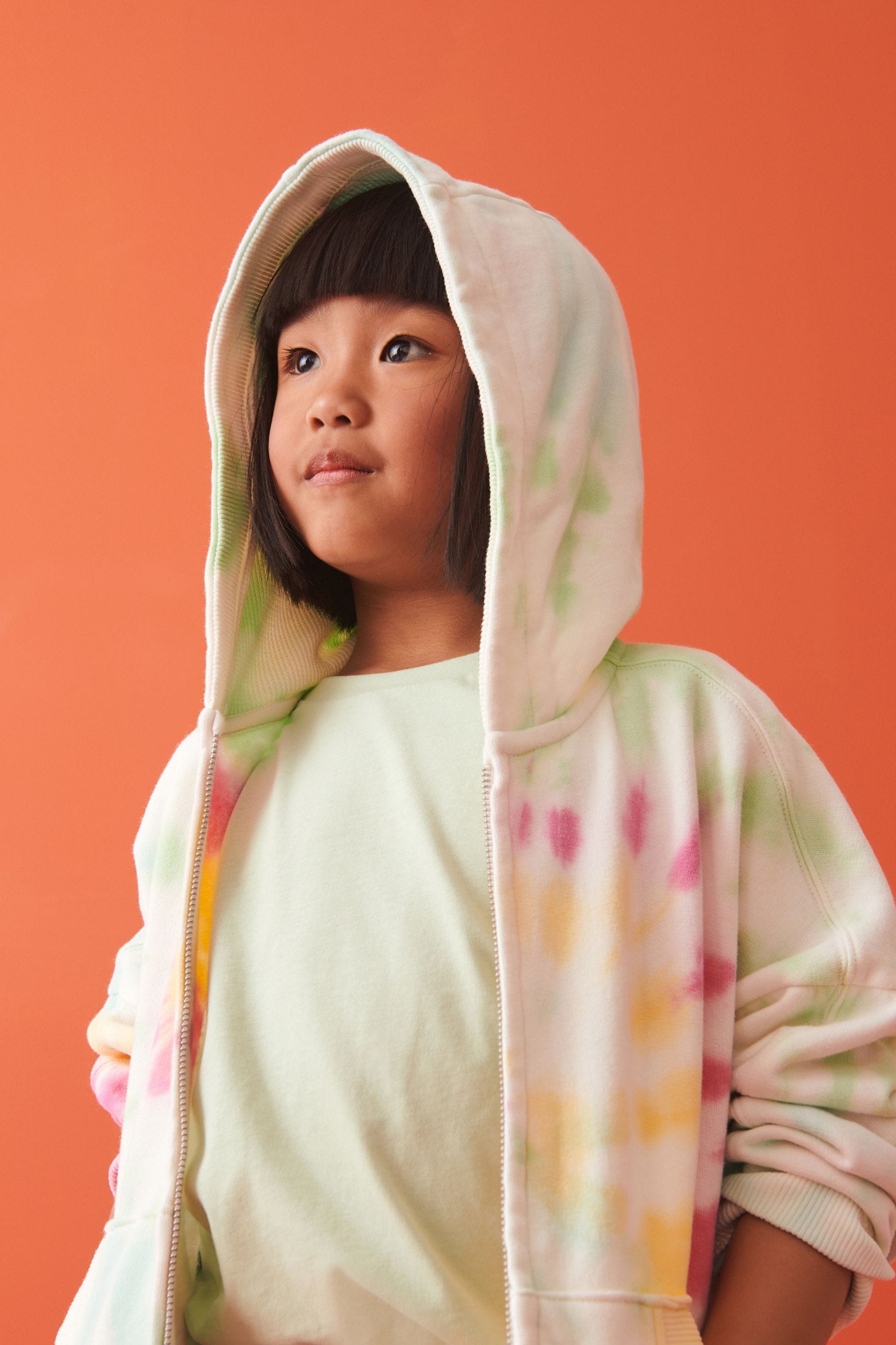 Multi Swirl Tie Dye Zip Through Hoodie (3-16yrs)