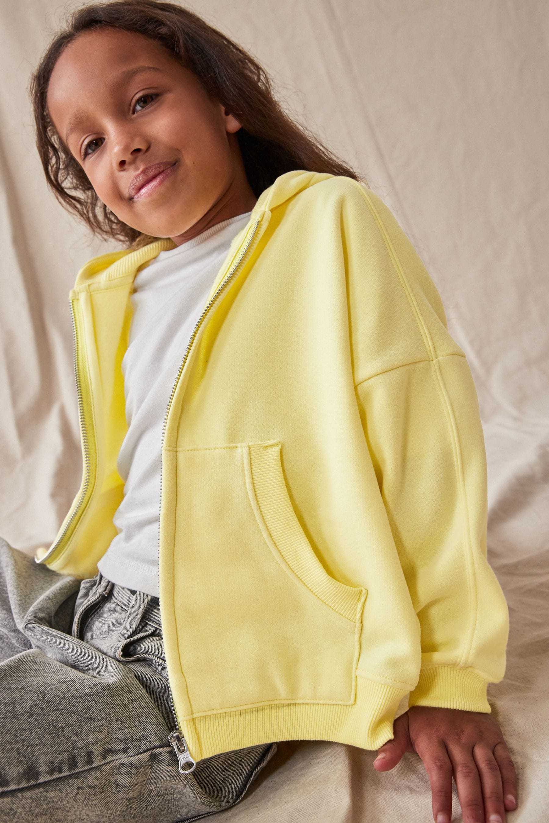 Yellow Zip Through Hoodie (3-16yrs)