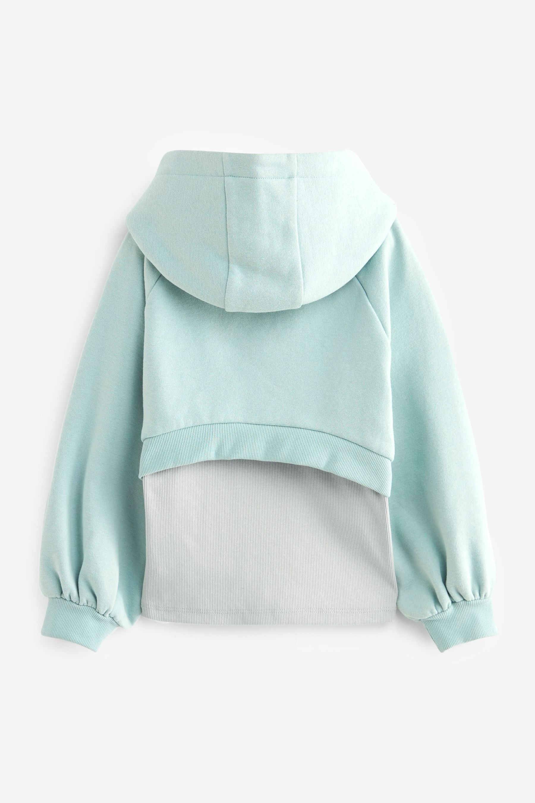 Blue Layered Cropped Hoodie (3-16yrs)