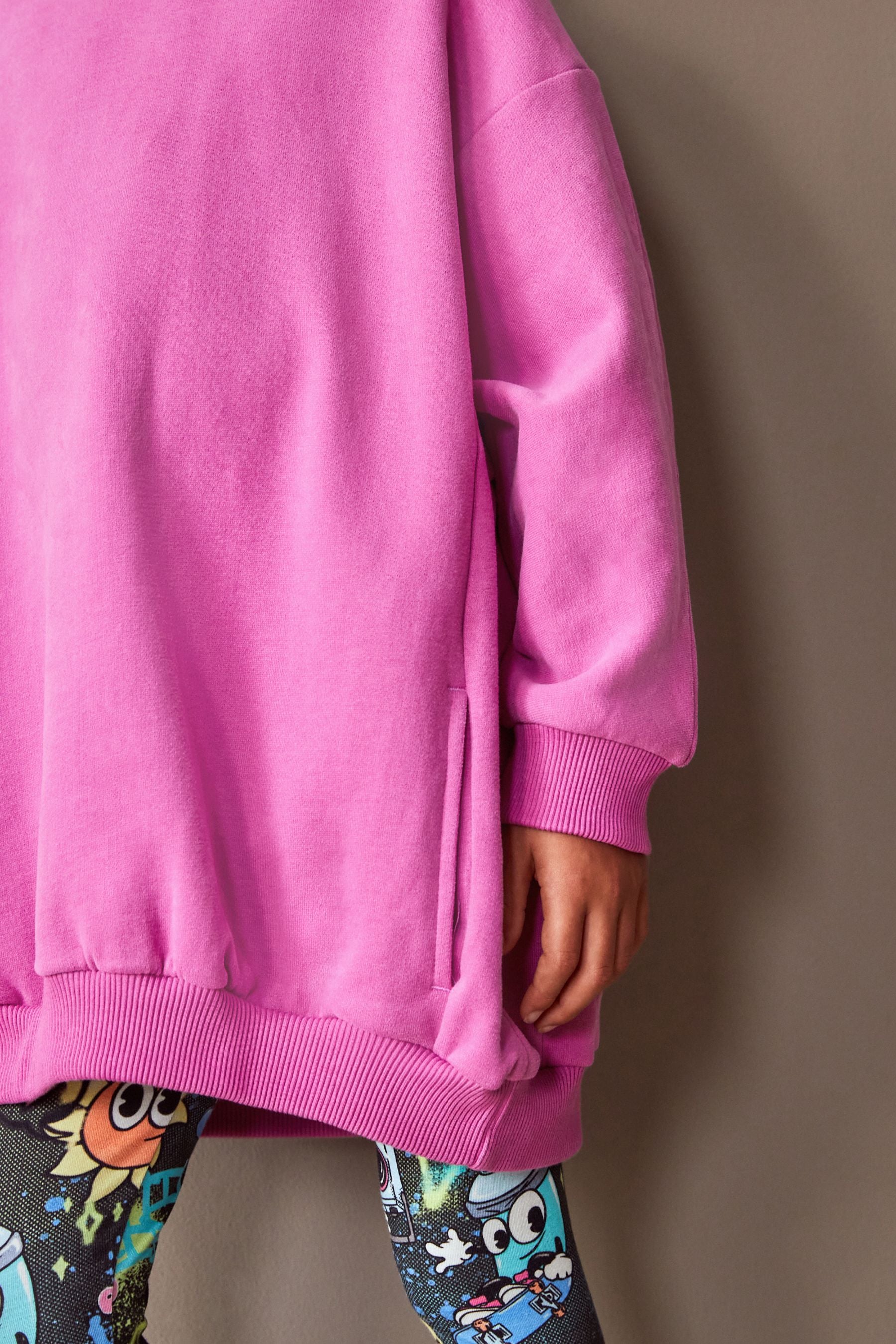 Bright Pink Longline Hoodie (3-16yrs)