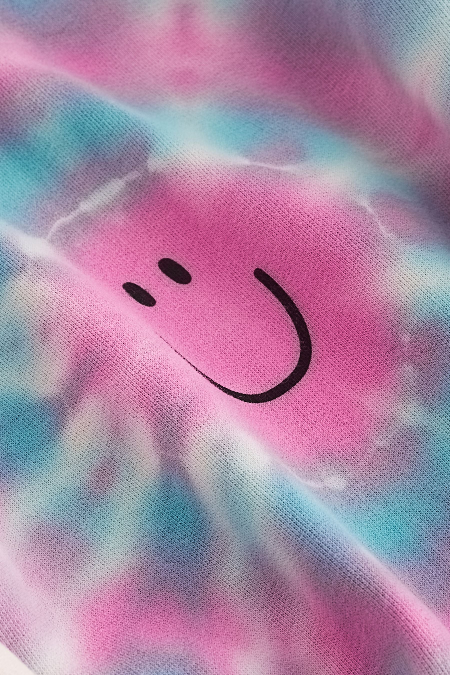 Pink Smile Tie Dye Longline Hoodie (3-16yrs)