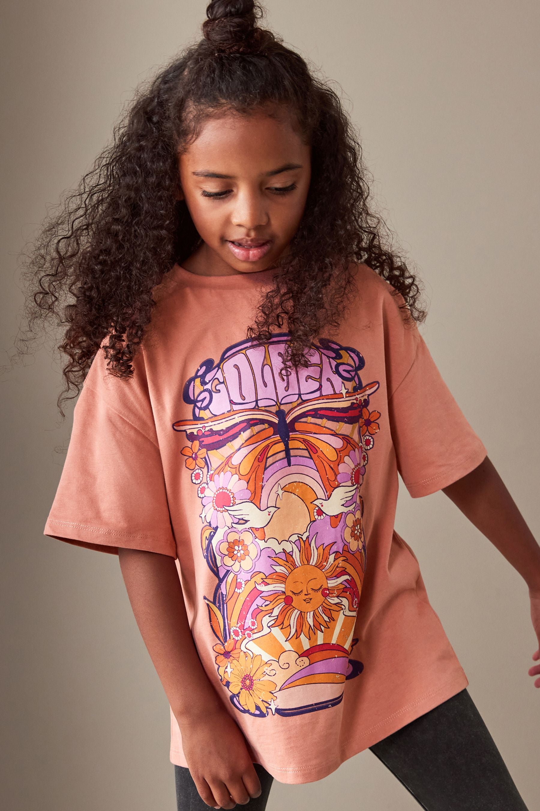 Orange Celestial T-Shirt And Leggings Set (3-16yrs)