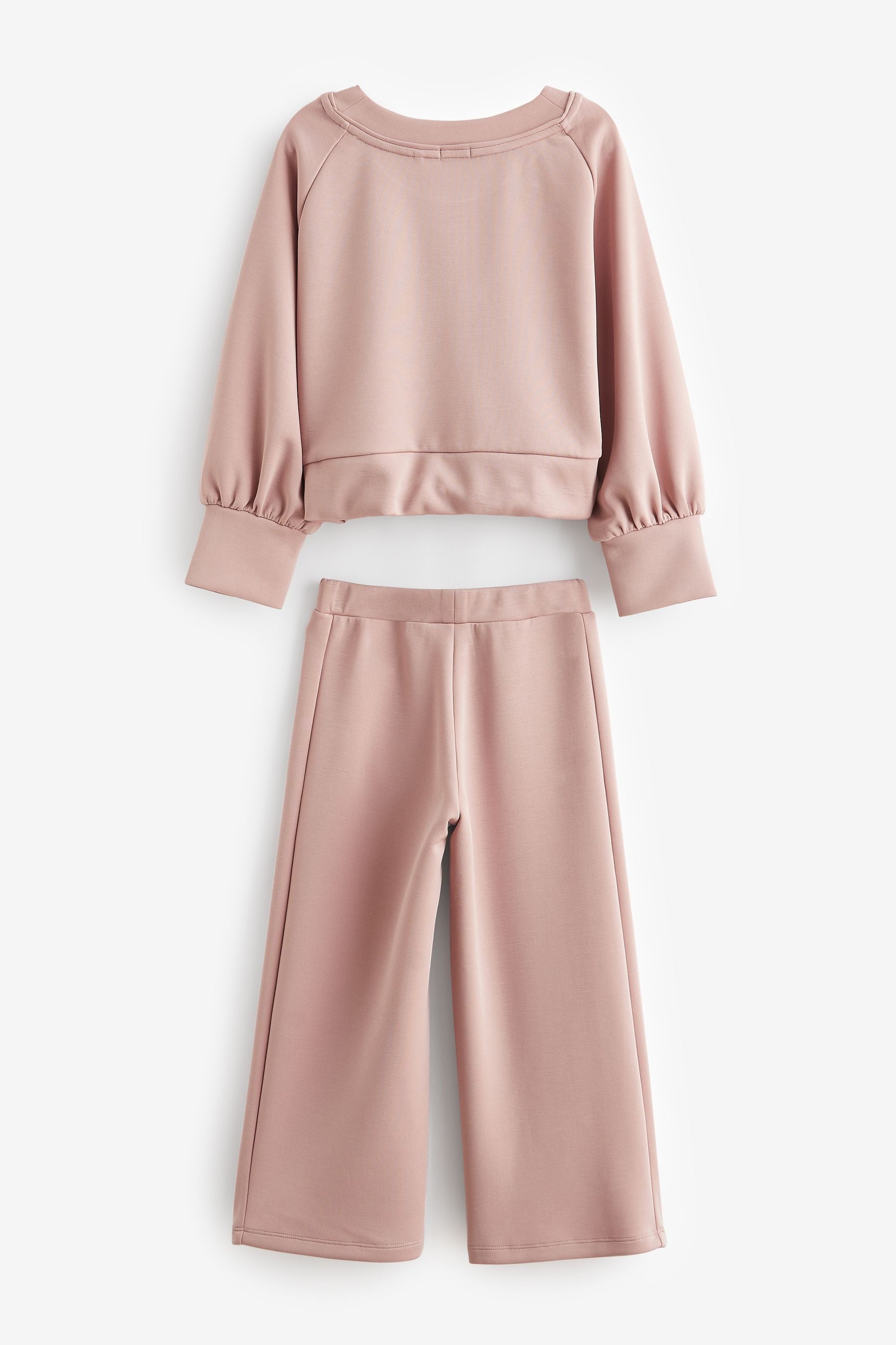 Pink Modal Sweatshirt And Wide Leg Trousers (3-16yrs)