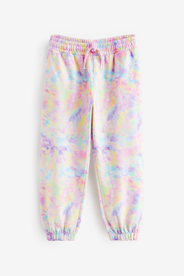 Multi Pink Printed Tie Dye Joggers Oversized 90s Joggers (3-16yrs)